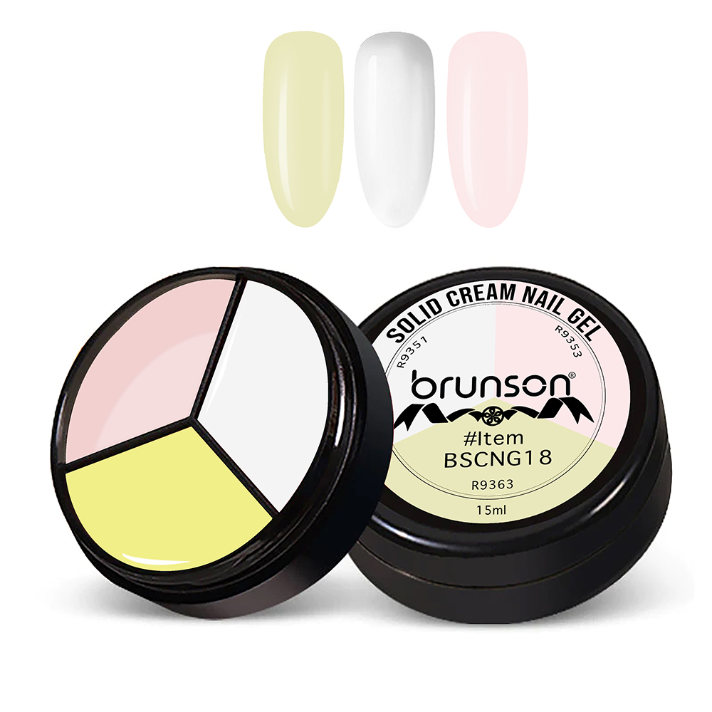 3Colors 3 in 1 Nail UV Gel Polish Cream Gel Nail Polish Soak off Solid Color Gel Nail Art Manicure Gel 15ml BSCNG18