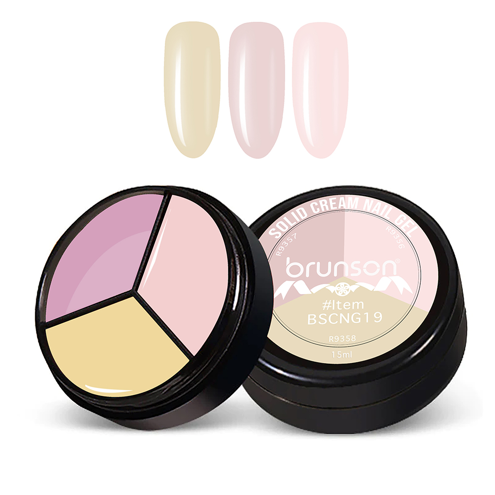 3Colors 3 in 1 Nail UV Gel Polish Cream Gel Nail Polish Soak off Solid Color Gel Nail Art Manicure Gel 15ml BSCNG19