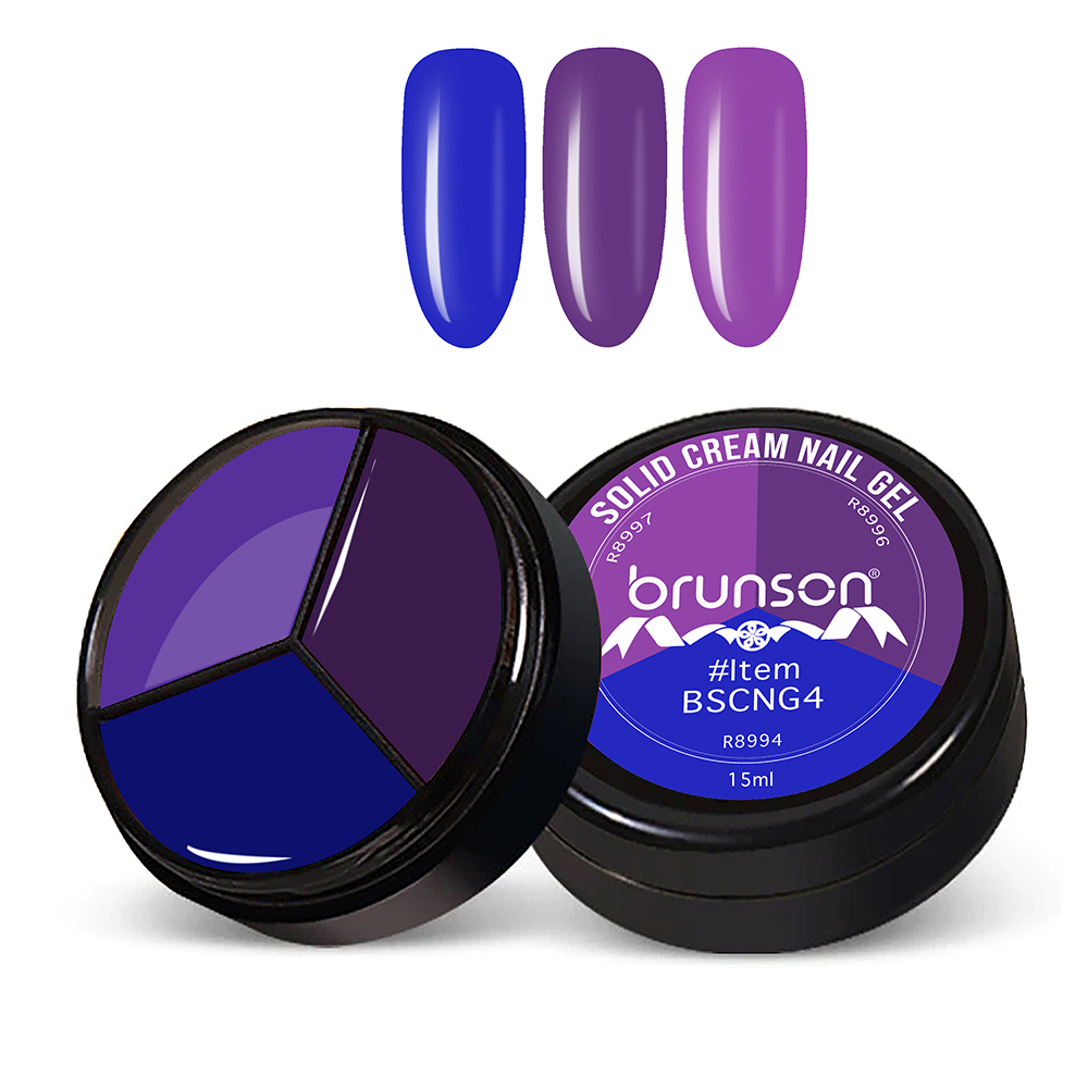 3Colors 3 in 1 Nail UV Gel Polish Cream Gel Nail Polish Soak off Solid Color Gel Nail Art Manicure Gel 15ml BSCNG4
