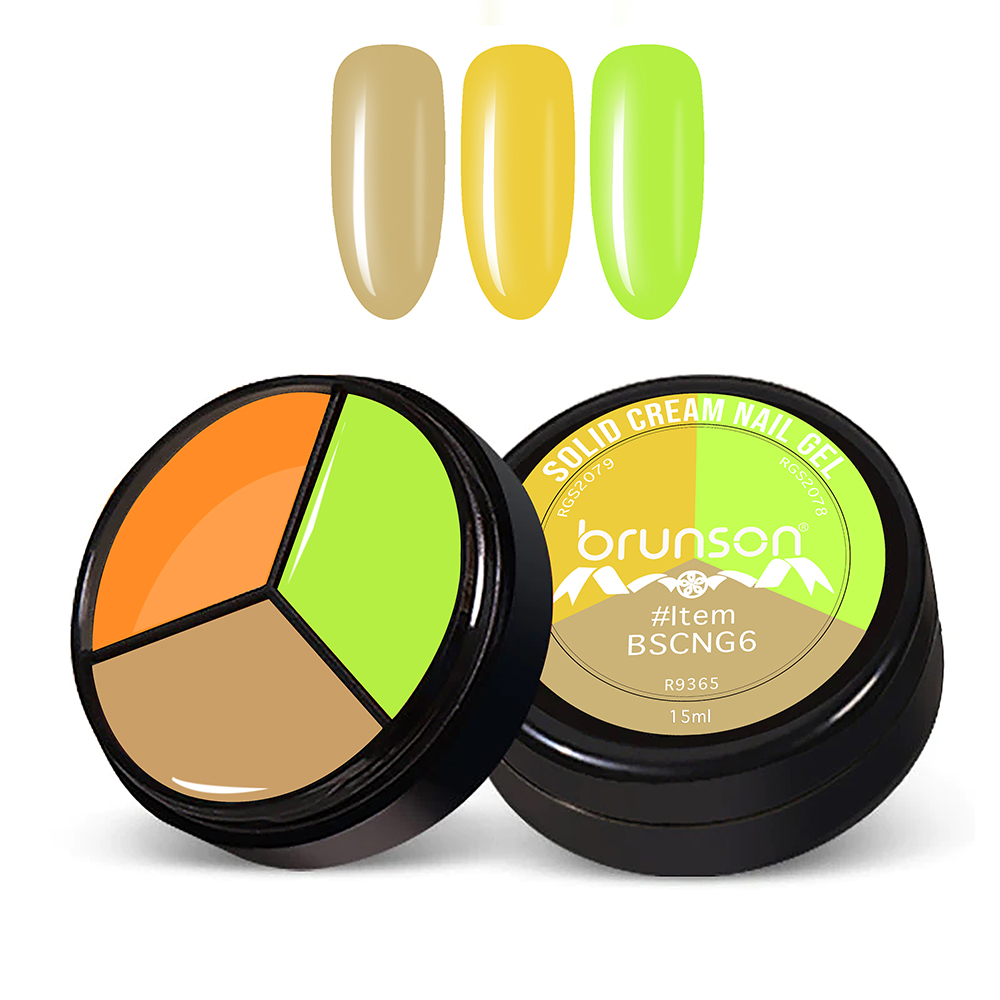 3Colors 3 in 1 Nail UV Gel Polish Cream Gel Nail Polish Soak off Solid Color Gel Nail Art Manicure Gel 15ml BSCNG6