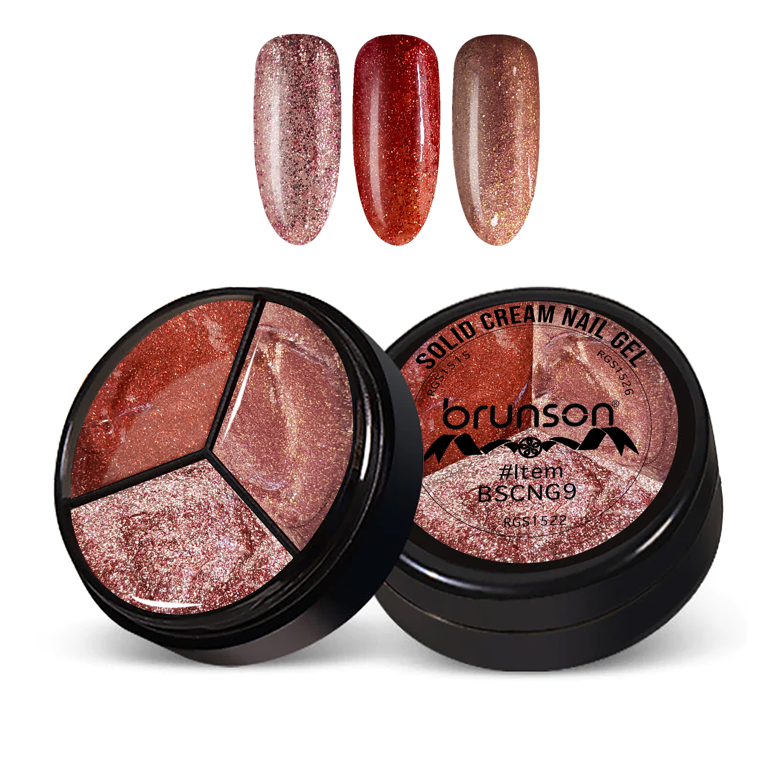 3Colors 3 in 1 Nail UV Gel Polish Cream Gel Nail Polish Soak off Solid Color Gel Glitter Nail Art Manicure 15ml BSCNG9