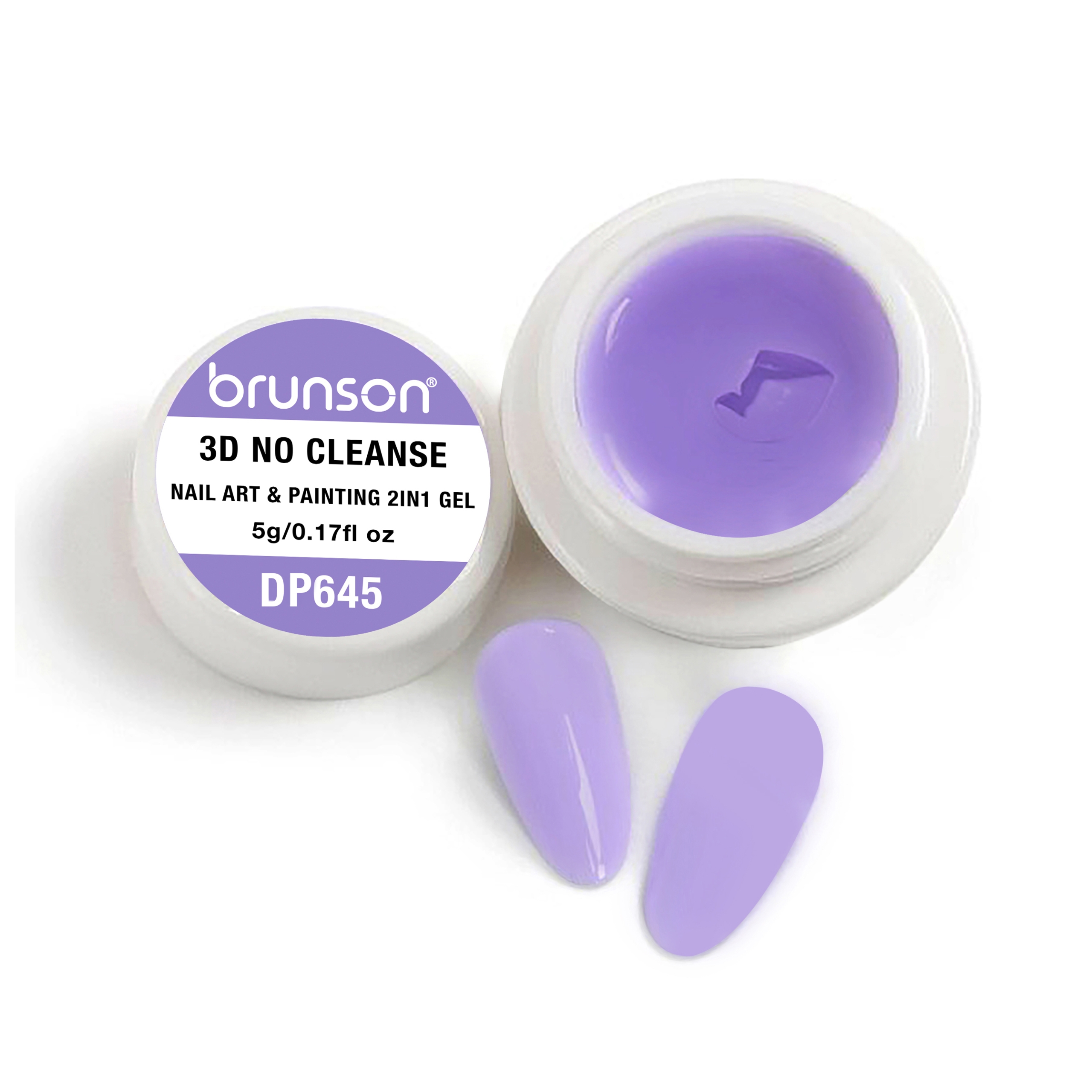 Brunson 3D No Cleanse Nail Art & Painting 2in1 Gel paint creamy painting gel for nails arts 5g B3DNC(DP645)