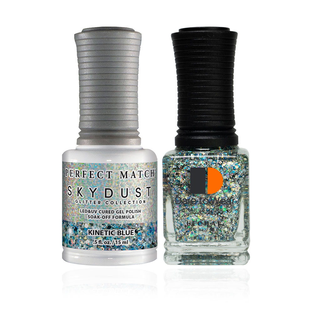 Gel Nail Polish & Nail Lacquer Sky Dust Glitter Kinetic Blue SDMS02