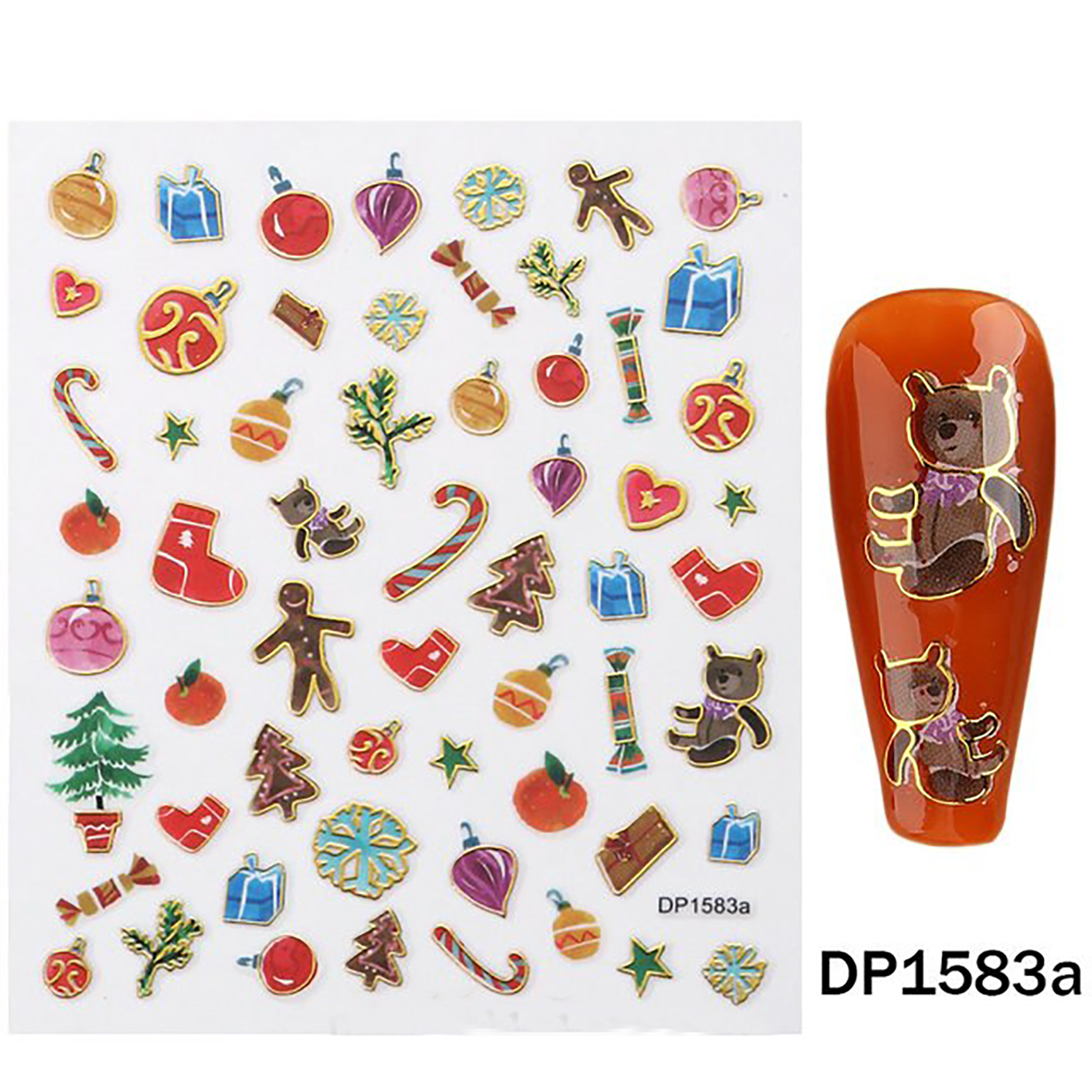 Christmas Nail Art 3D Stickers for Manicure Nail Art dp1583a