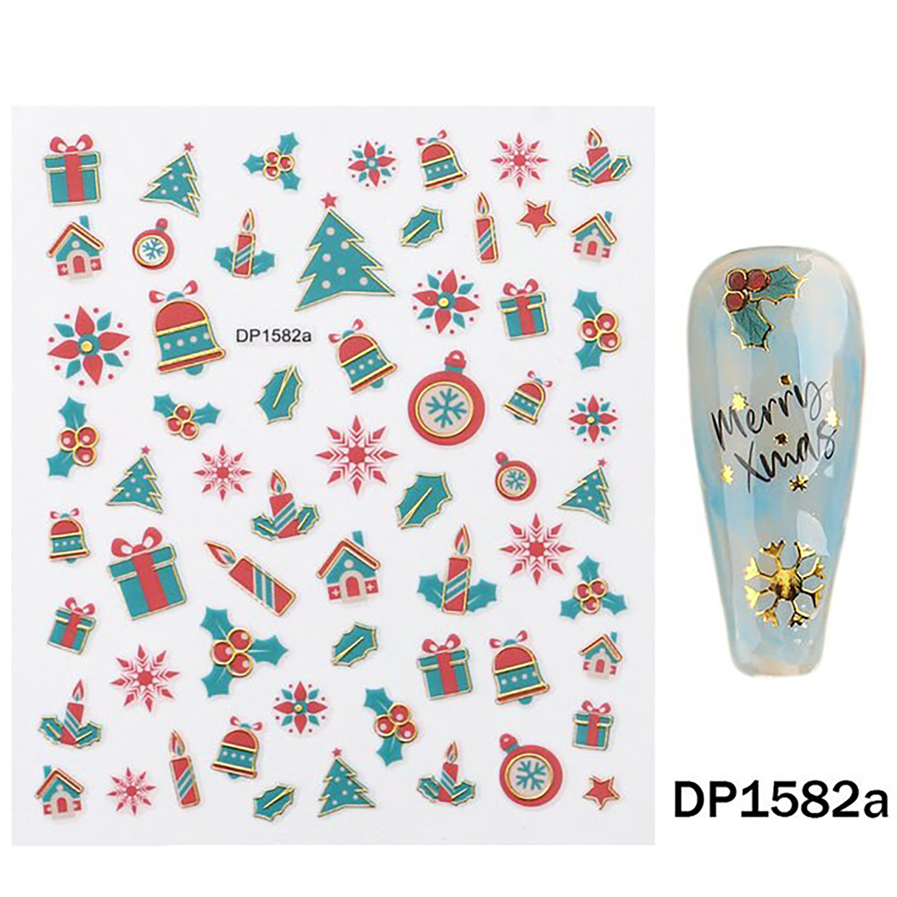 Christmas Nail Art 3D Stickers for Manicure Nail Art dp1582a
