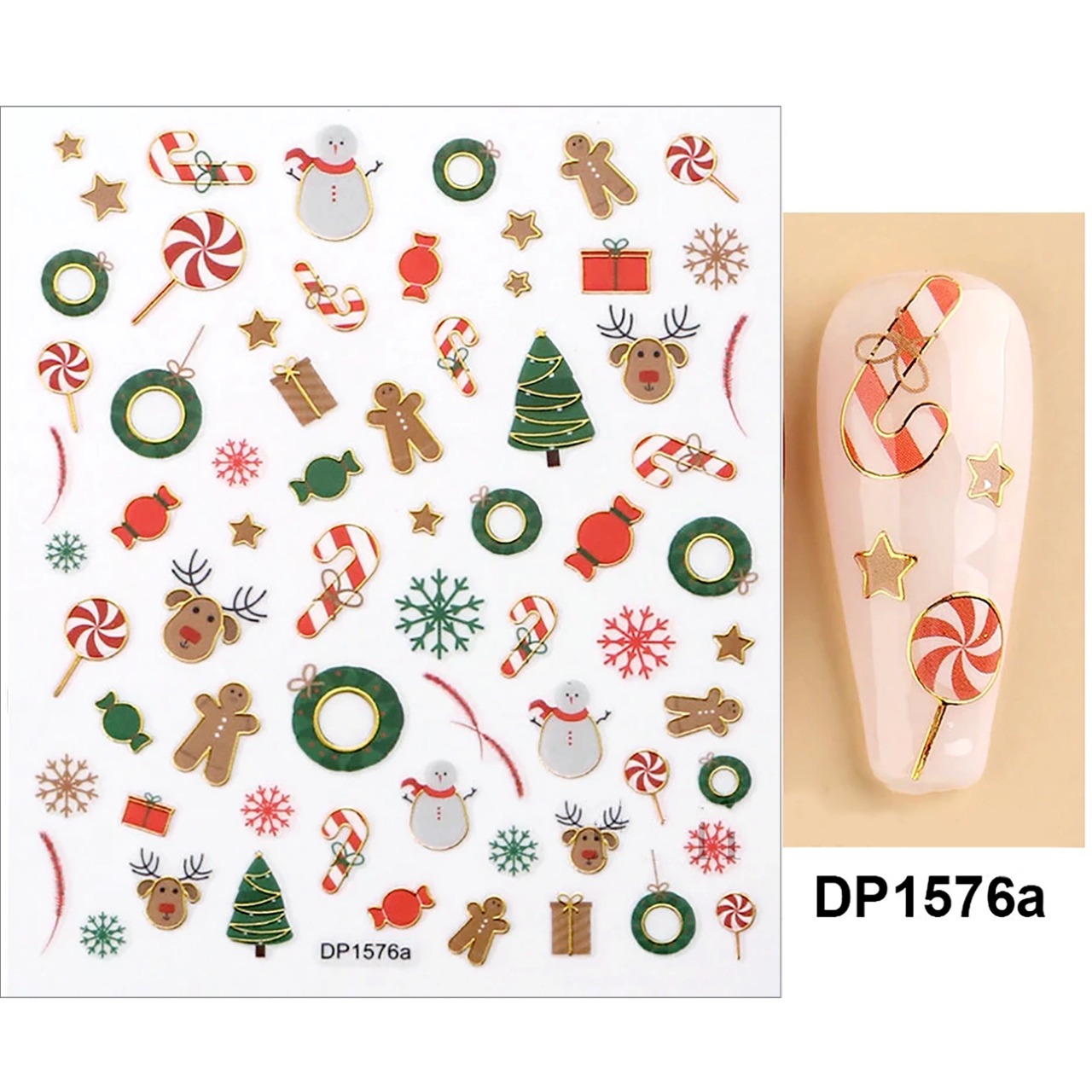 Christmas Nail Art 3D Stickers for Manicure Nail Art dp1576a