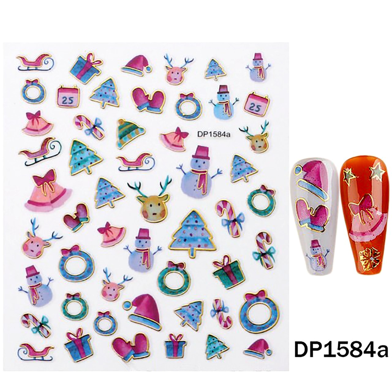 Christmas Nail Art 3D Stickers for Manicure Nail Art dp1584a