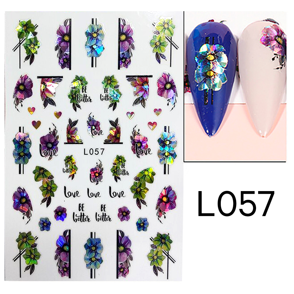 Nail Art Stickers Manicure 3D Holographic Nail Stickers L057