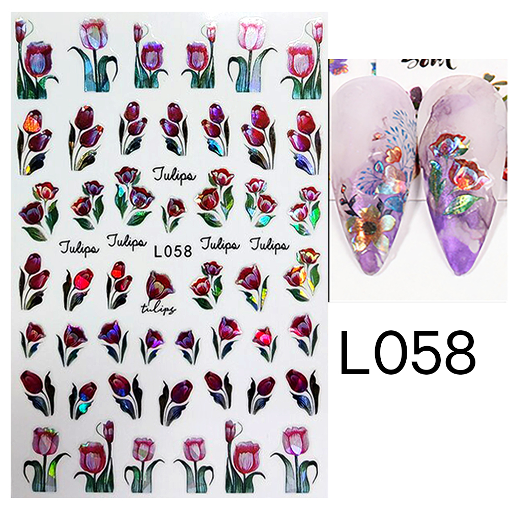 Nail Art Stickers Manicure 3D Holographic Nail Stickers L058