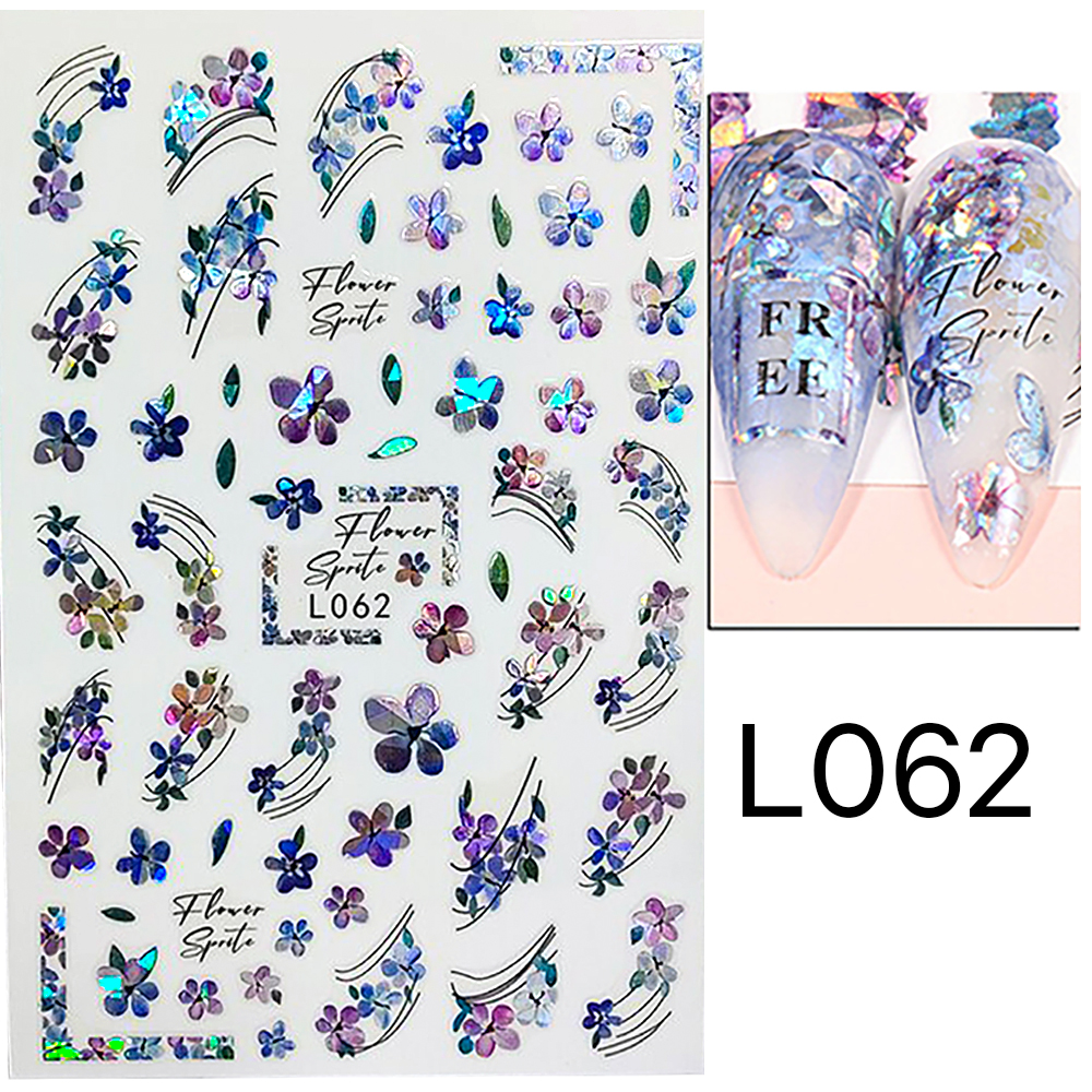 Nail Art Stickers Manicure 3D Holographic Nail Stickers L062