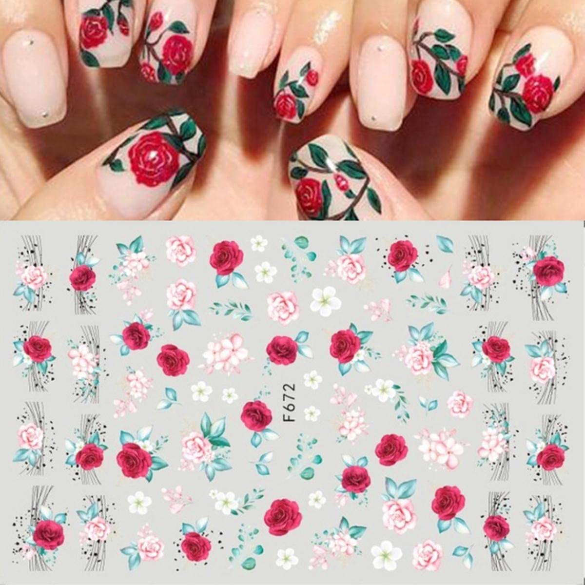 Nail Art Stickers Manicure 3D Holographic Nail Stickers F672