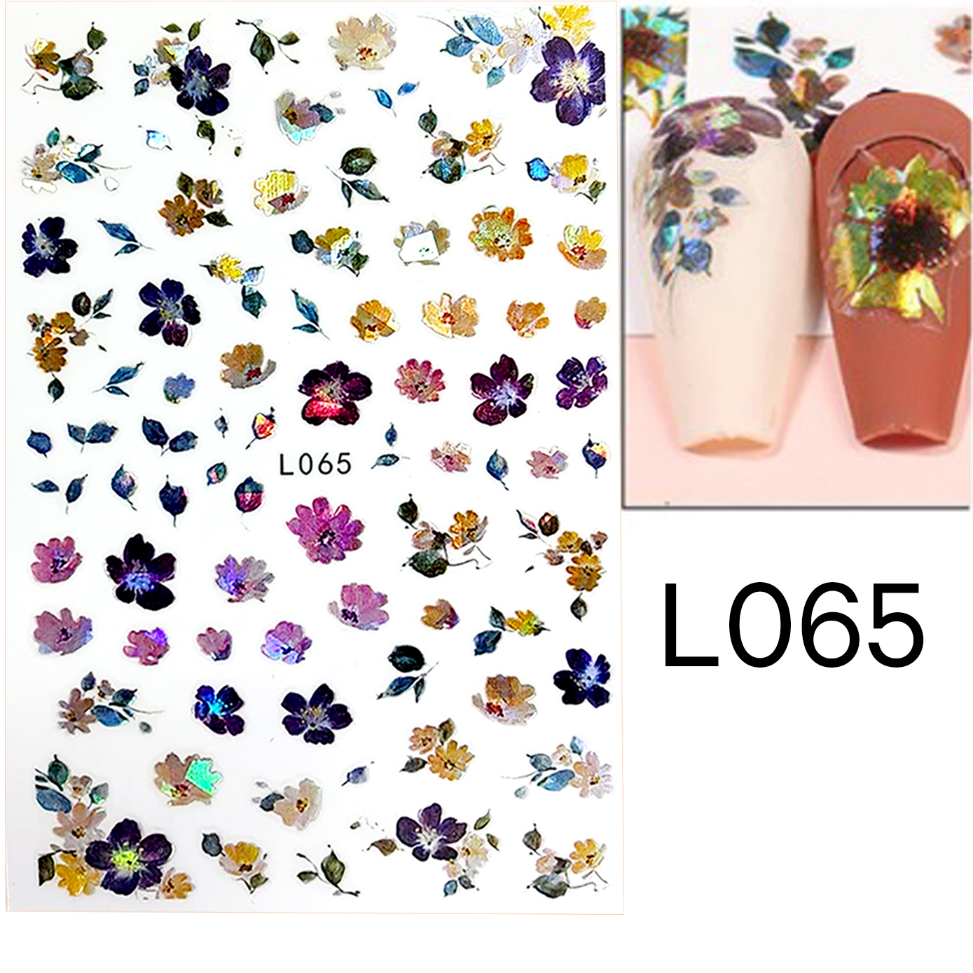 Nail Art Stickers Manicure 3D Holographic Nail Stickers L065