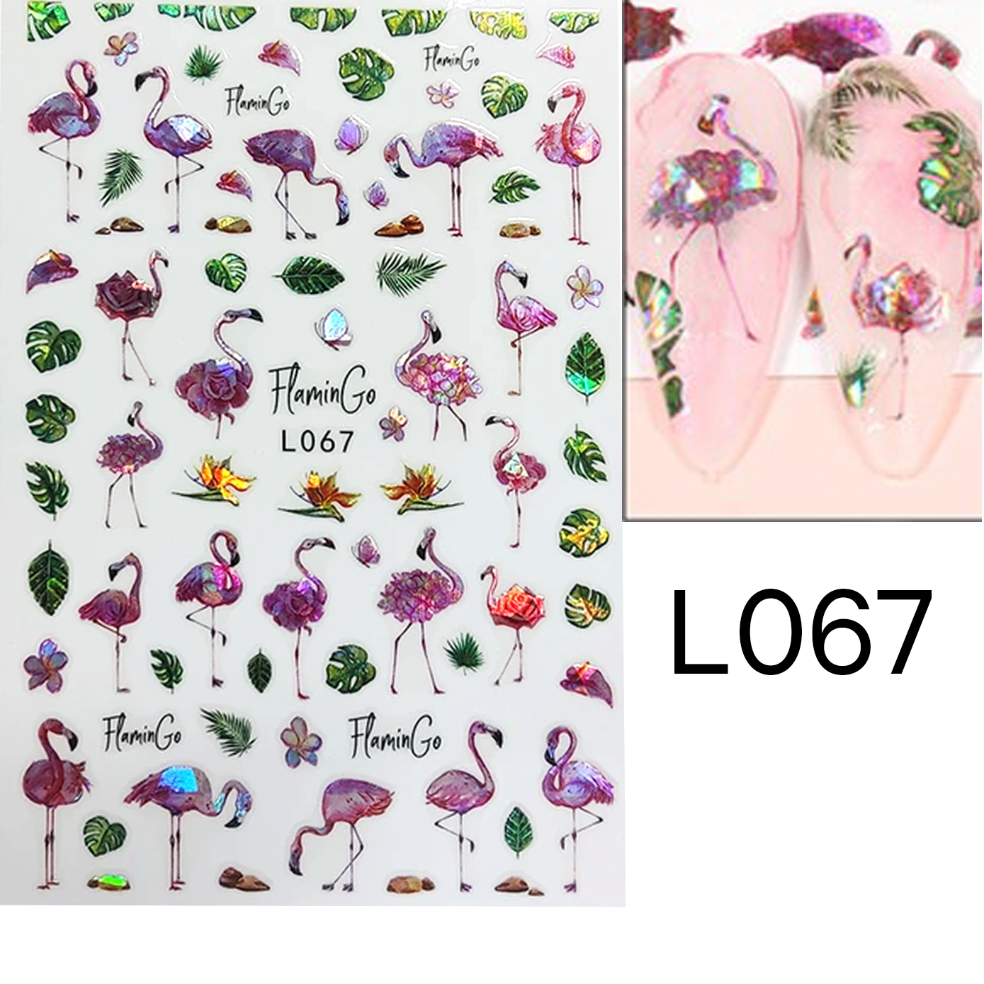 Nail Art Stickers Manicure 3D Holographic Nail Stickers L067