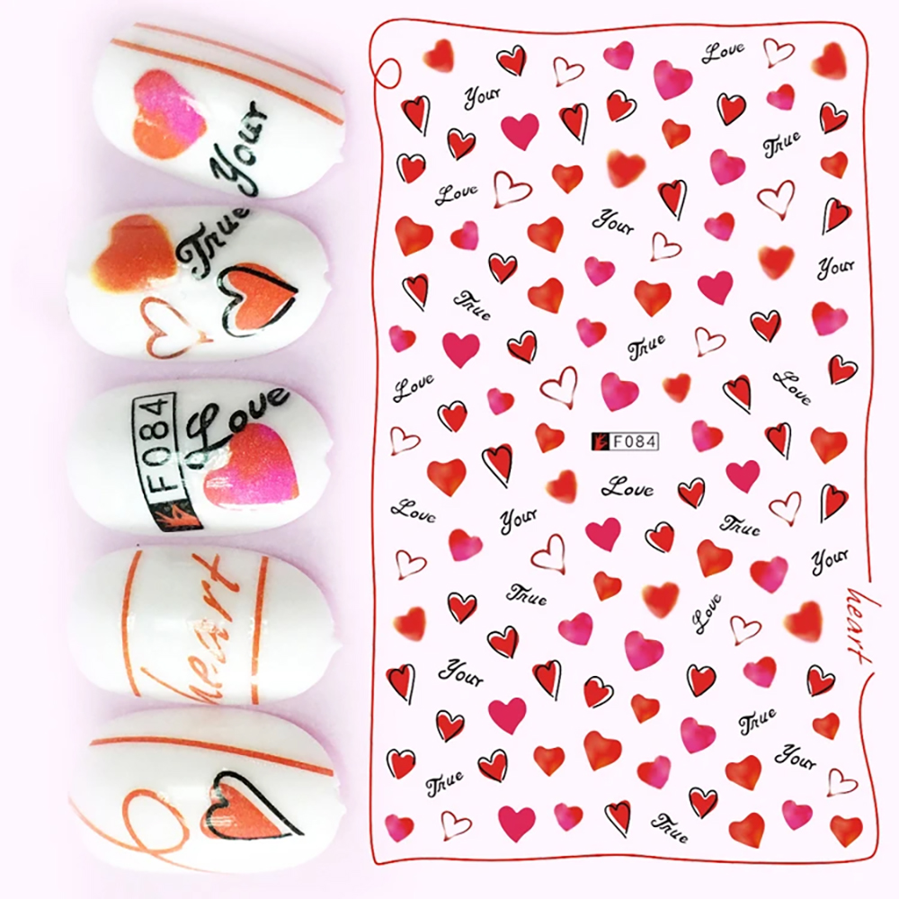 Valentine's Day Nail Stickers 3D Design for DIY Nail Decorations F084