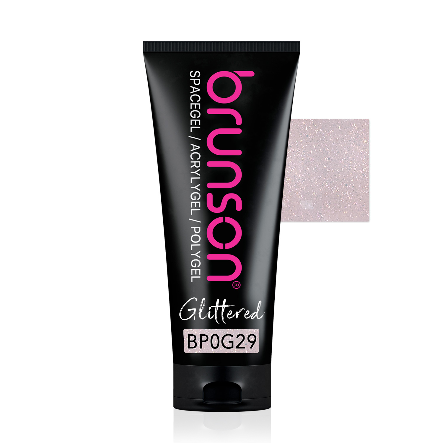 Polygel with glitter shades