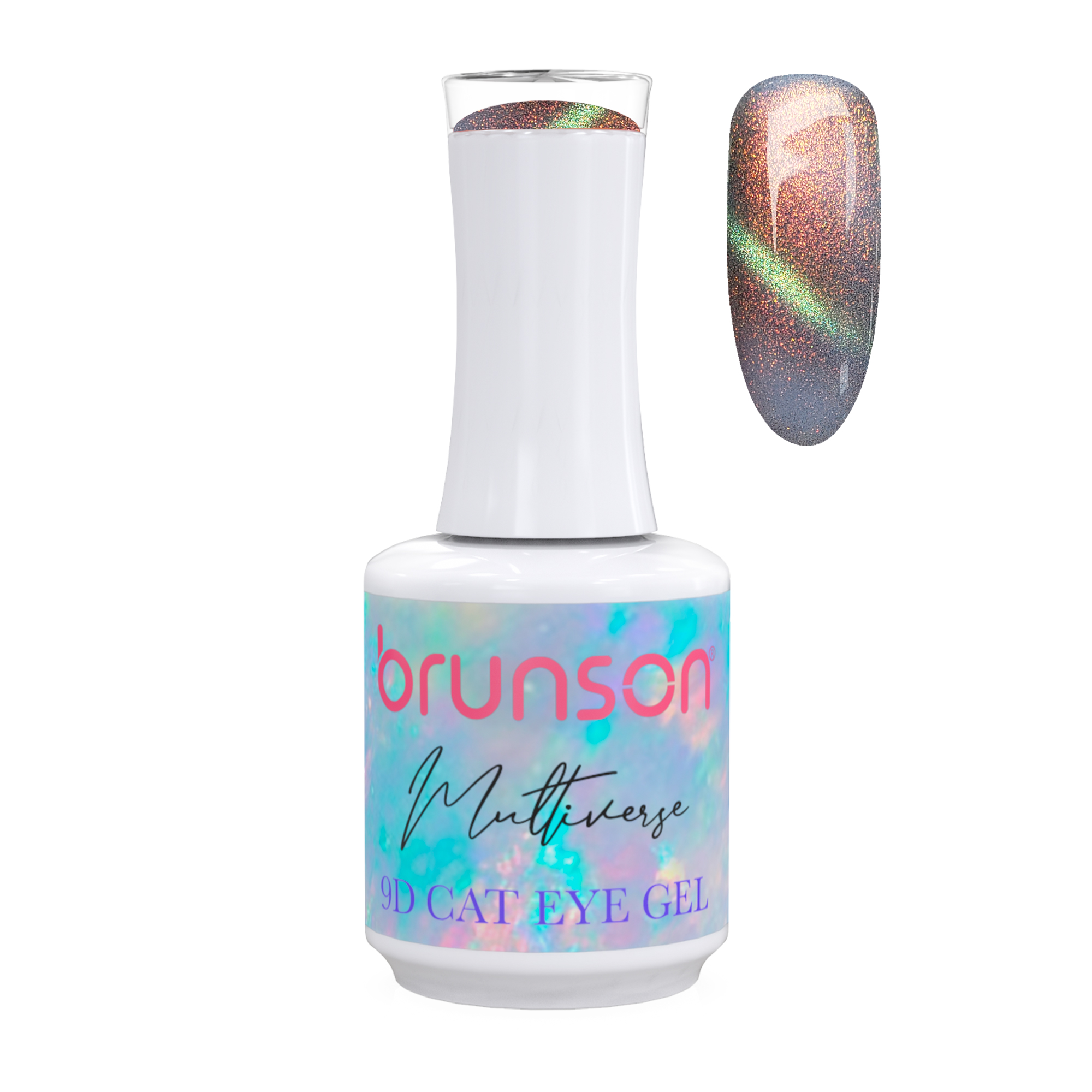 Brunson Multiverse 9D Cat Eye Gel Polish Galaxy Magnetic UV LED Gel Nail polish 18ml BM9D15