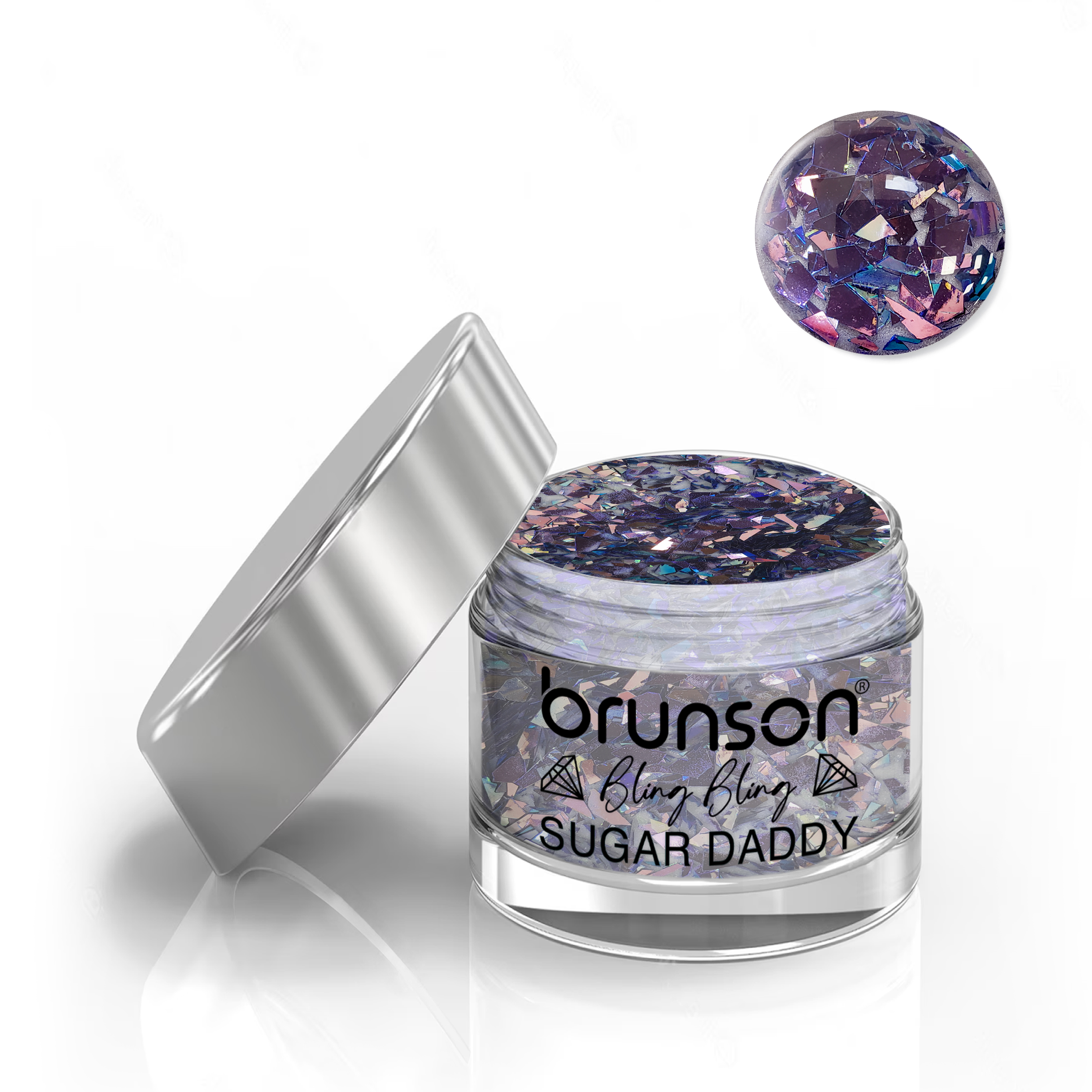 Brunson Bling Bling Sugar Daddy Acrylic Nail Glittered Powder 30ml BABS01