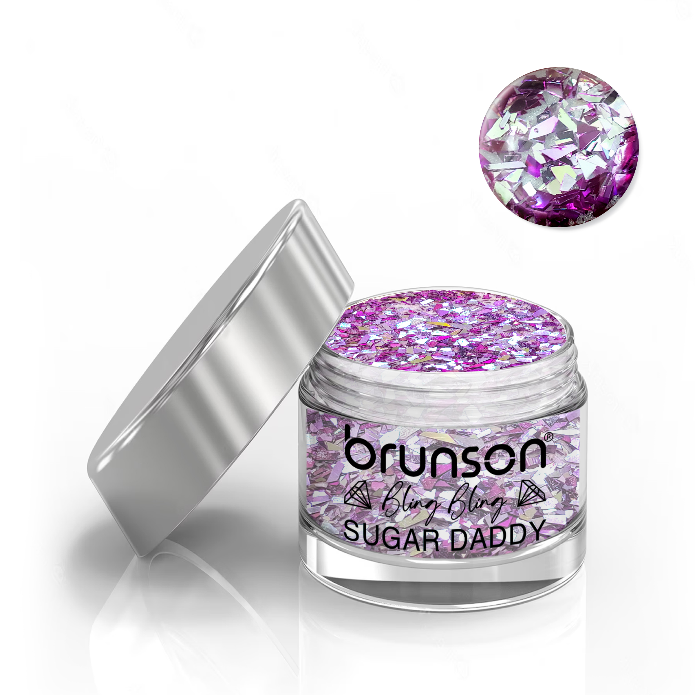 Brunson Bling Bling Sugar Daddy Acrylic Nail Glittered Powder 30ml BABS02
