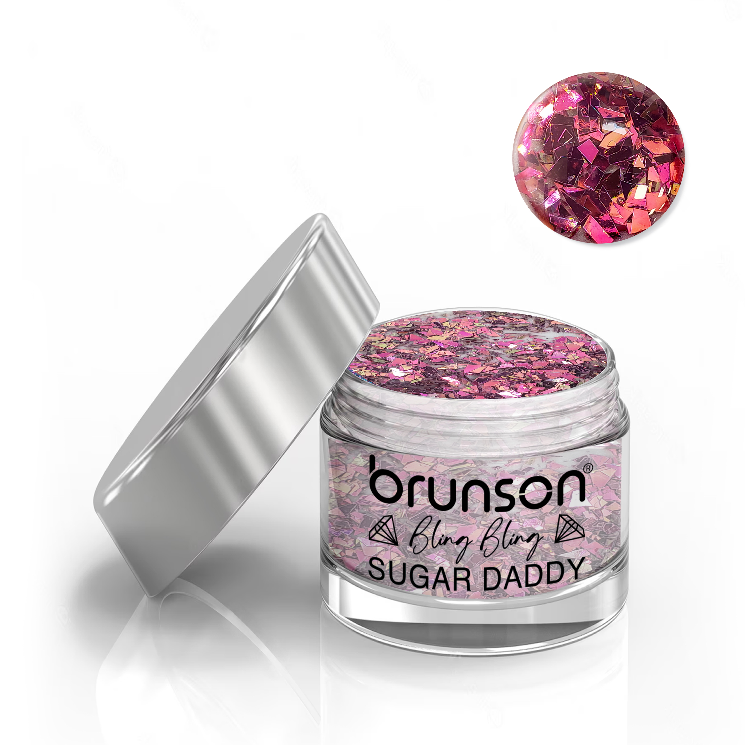 Brunson Bling Bling Sugar Daddy Acrylic Nail Glittered Powder 30ml BABS03