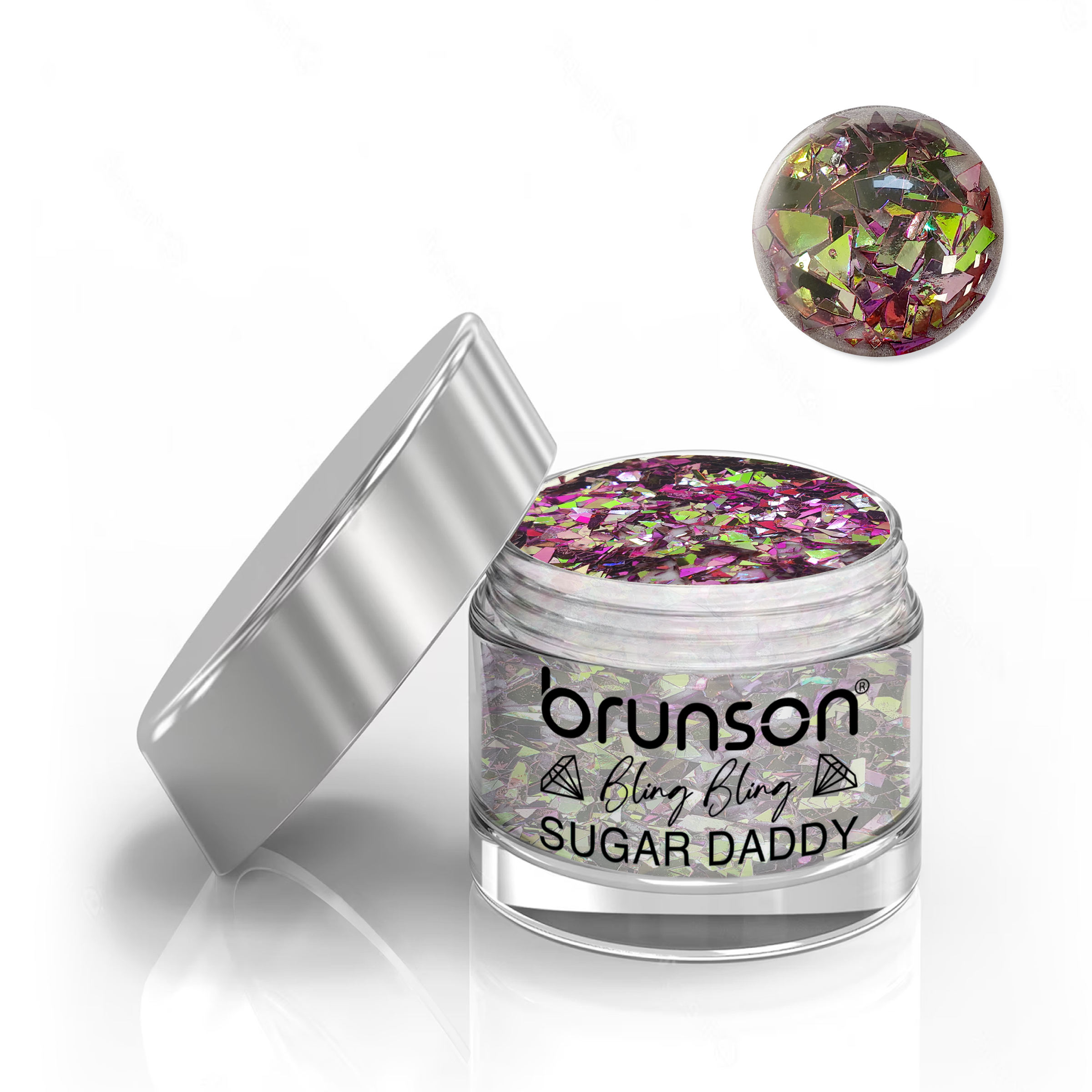 Brunson Bling Bling Sugar Daddy Acrylic Nail Glittered Powder 30ml BABS04