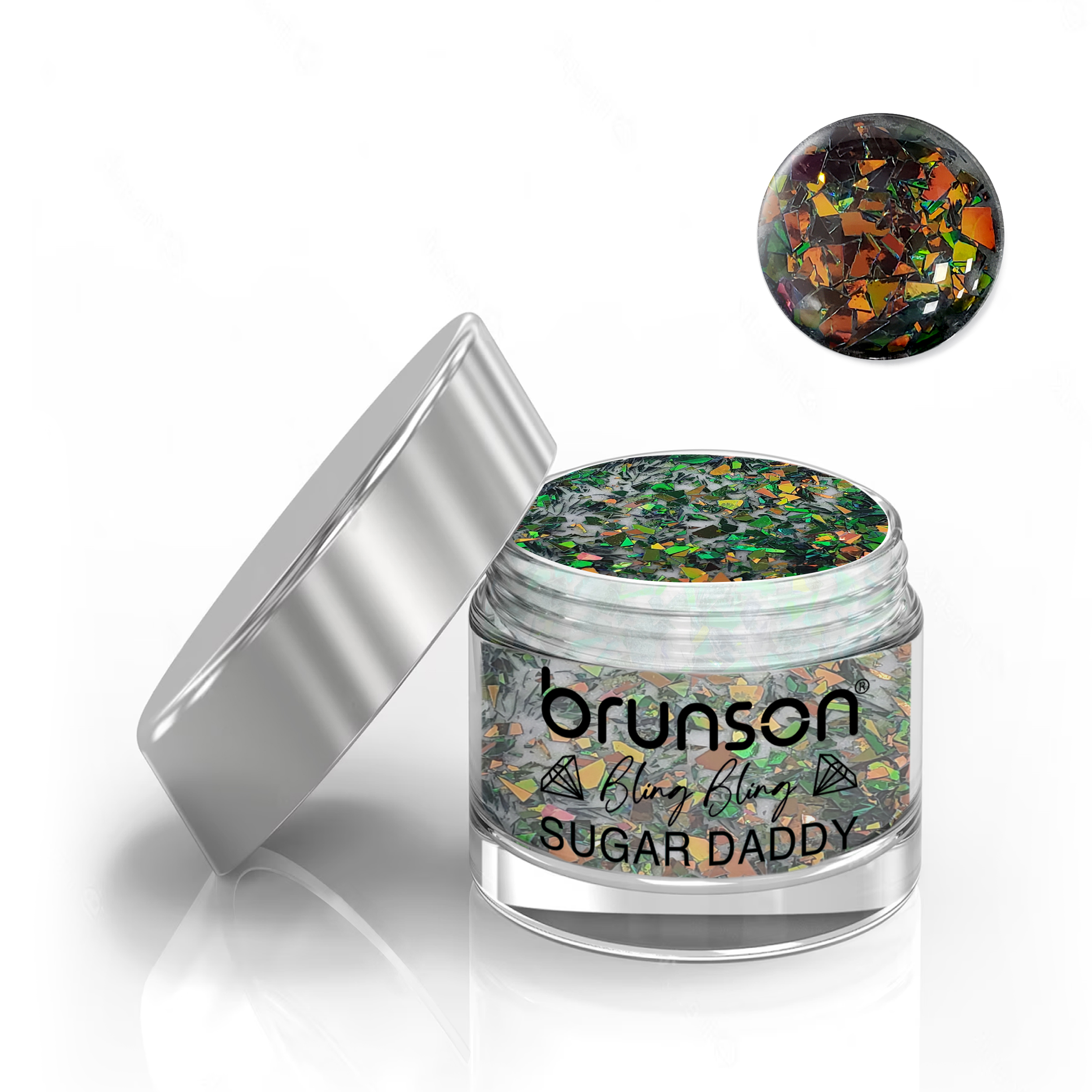 Brunson Bling Bling Sugar Daddy Acrylic Nail Glittered Powder 30ml BABS05