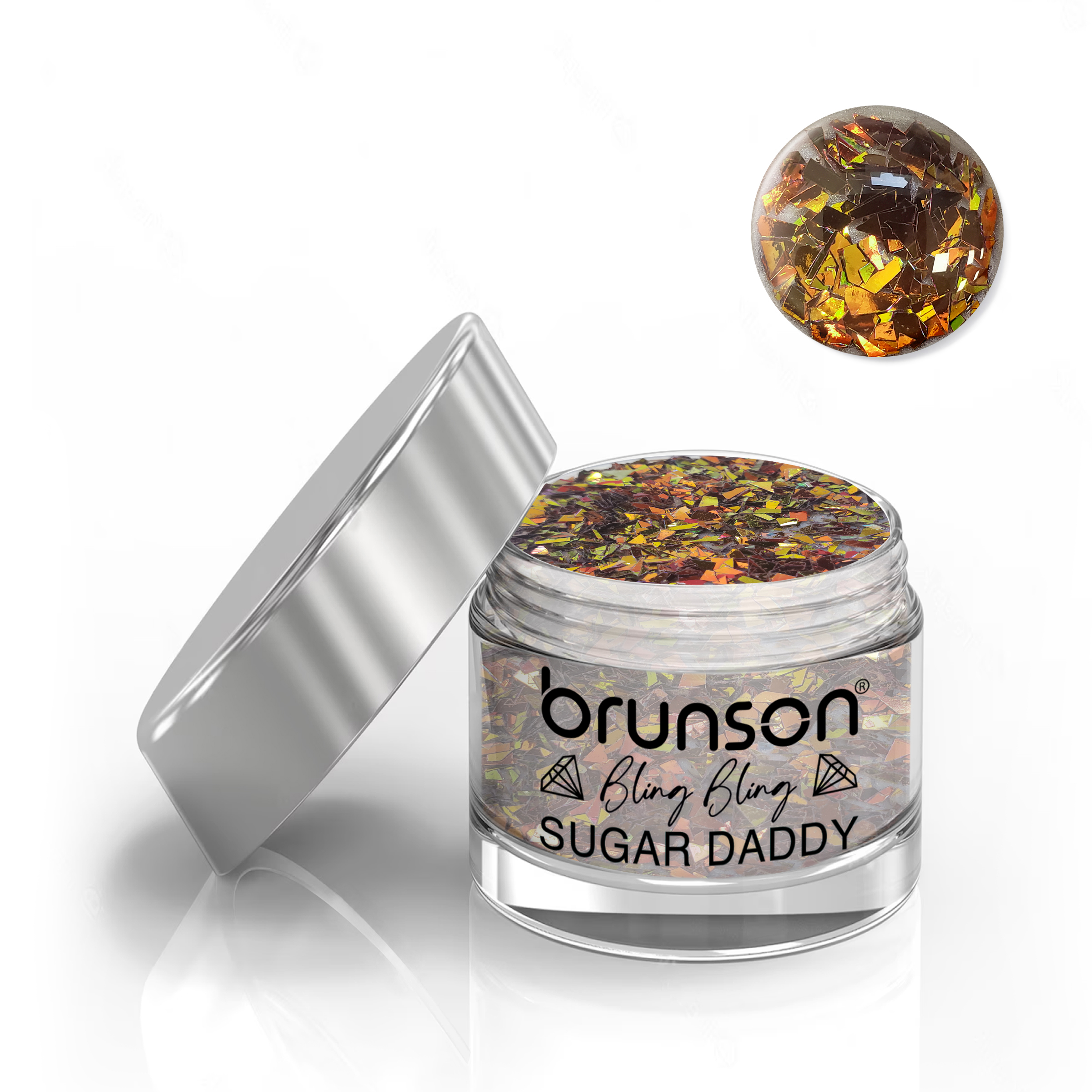 Brunson Bling Bling Sugar Daddy Acrylic Nail Glittered Powder 30ml BABS06