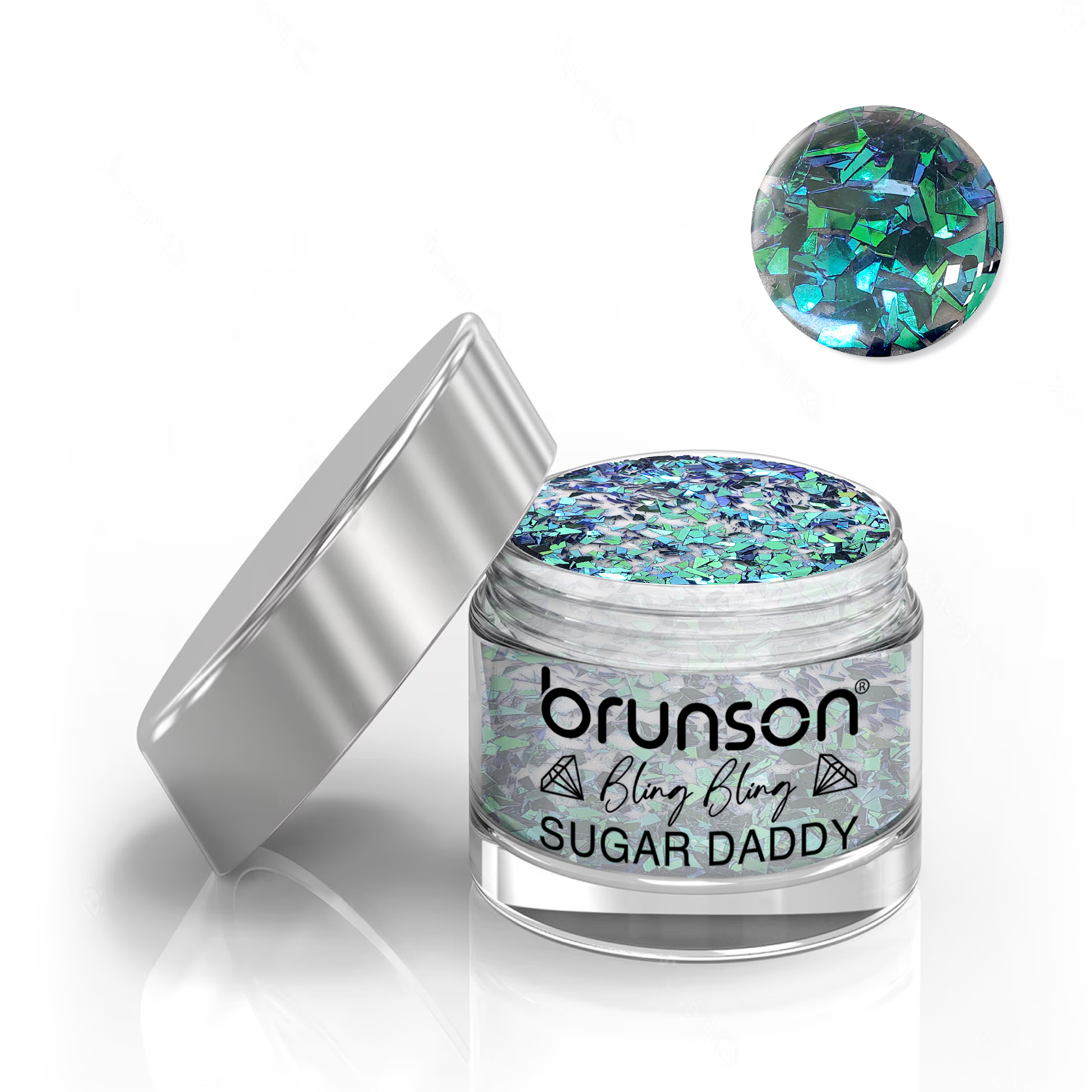 Brunson Bling Bling Sugar Daddy Acrylic Nail Glittered Powder 30ml BABS07