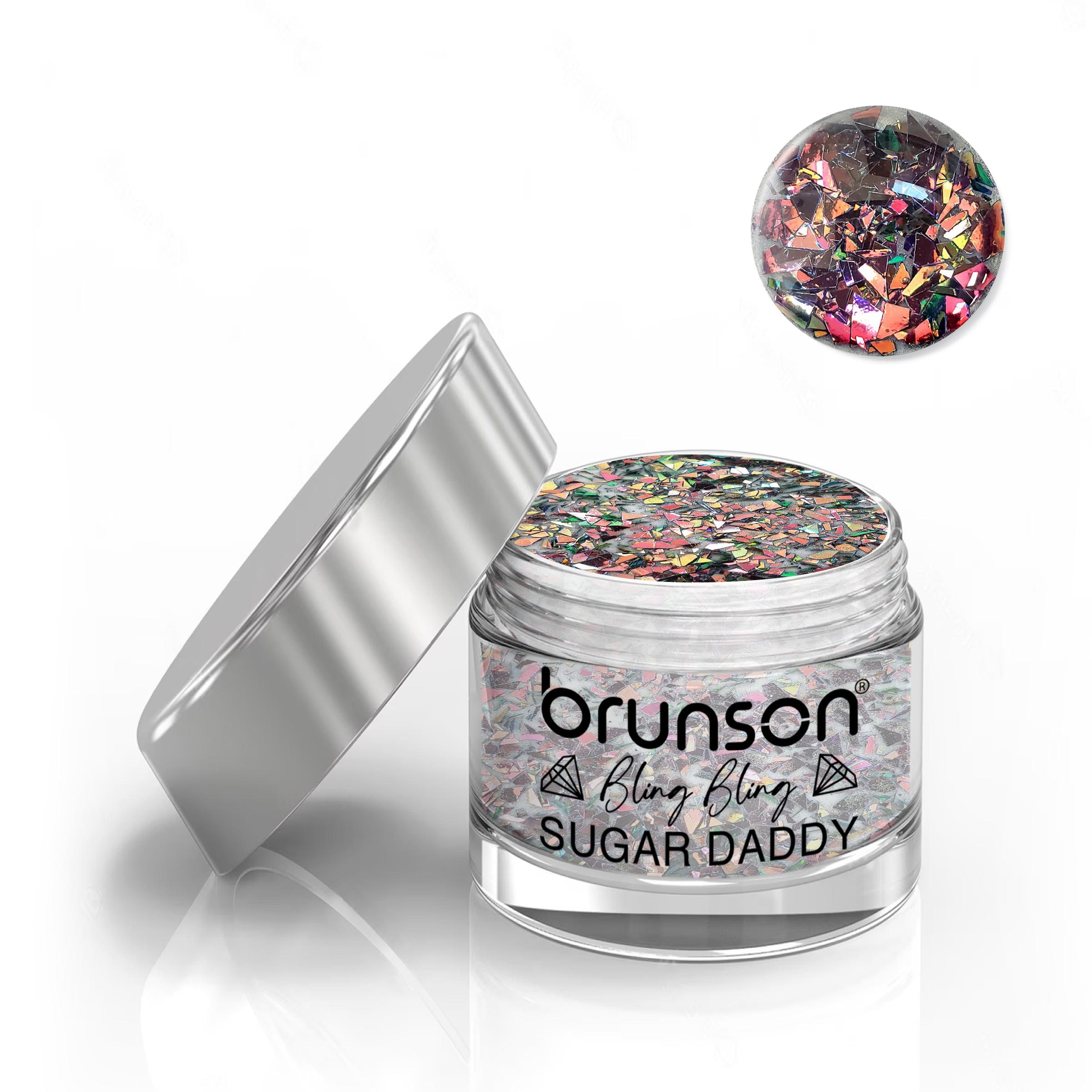 Brunson Bling Bling Sugar Daddy Acrylic Nail Glittered Powder 30ml BABS08