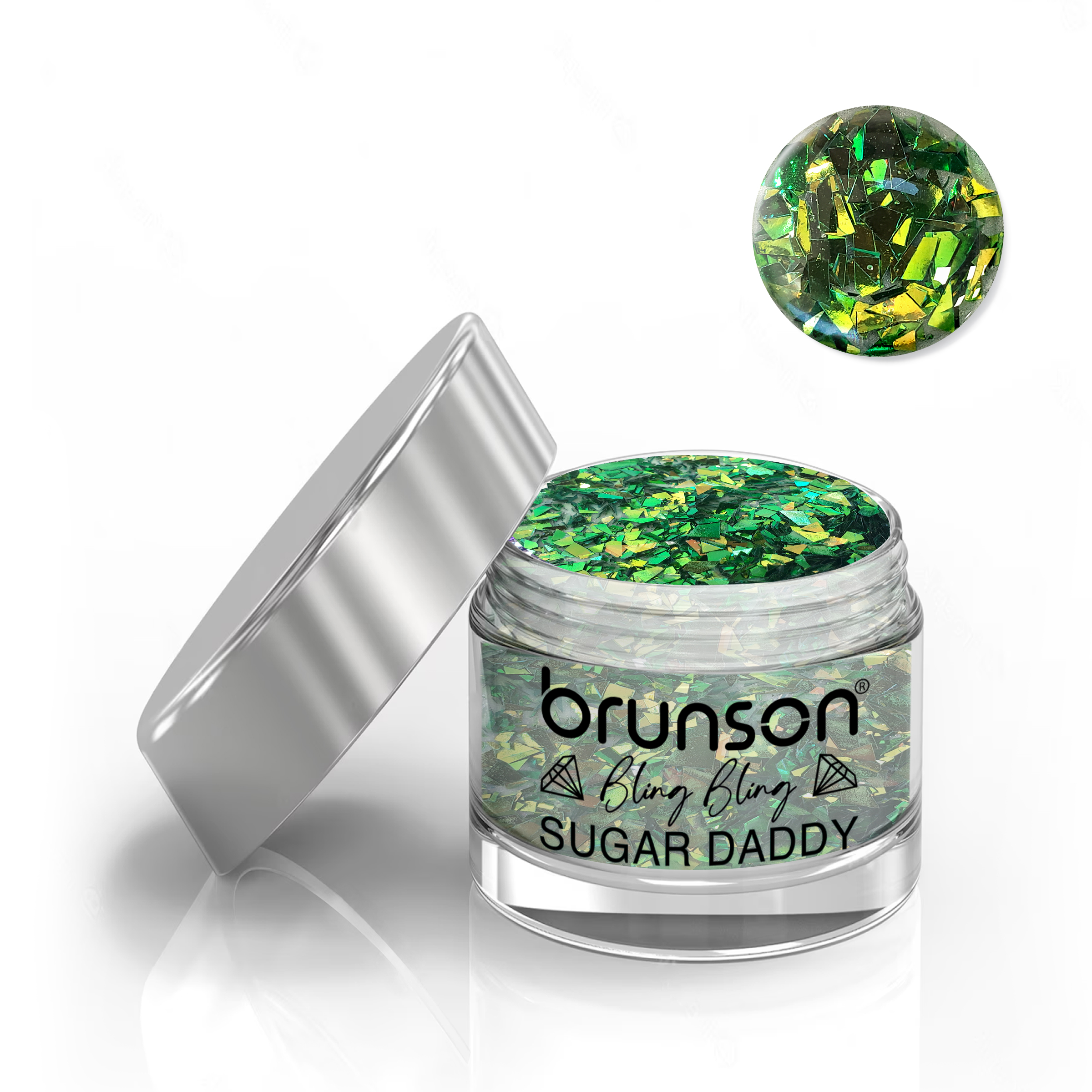 Brunson Bling Bling Sugar Daddy Acrylic Nail Glittered Powder 30ml BABS09