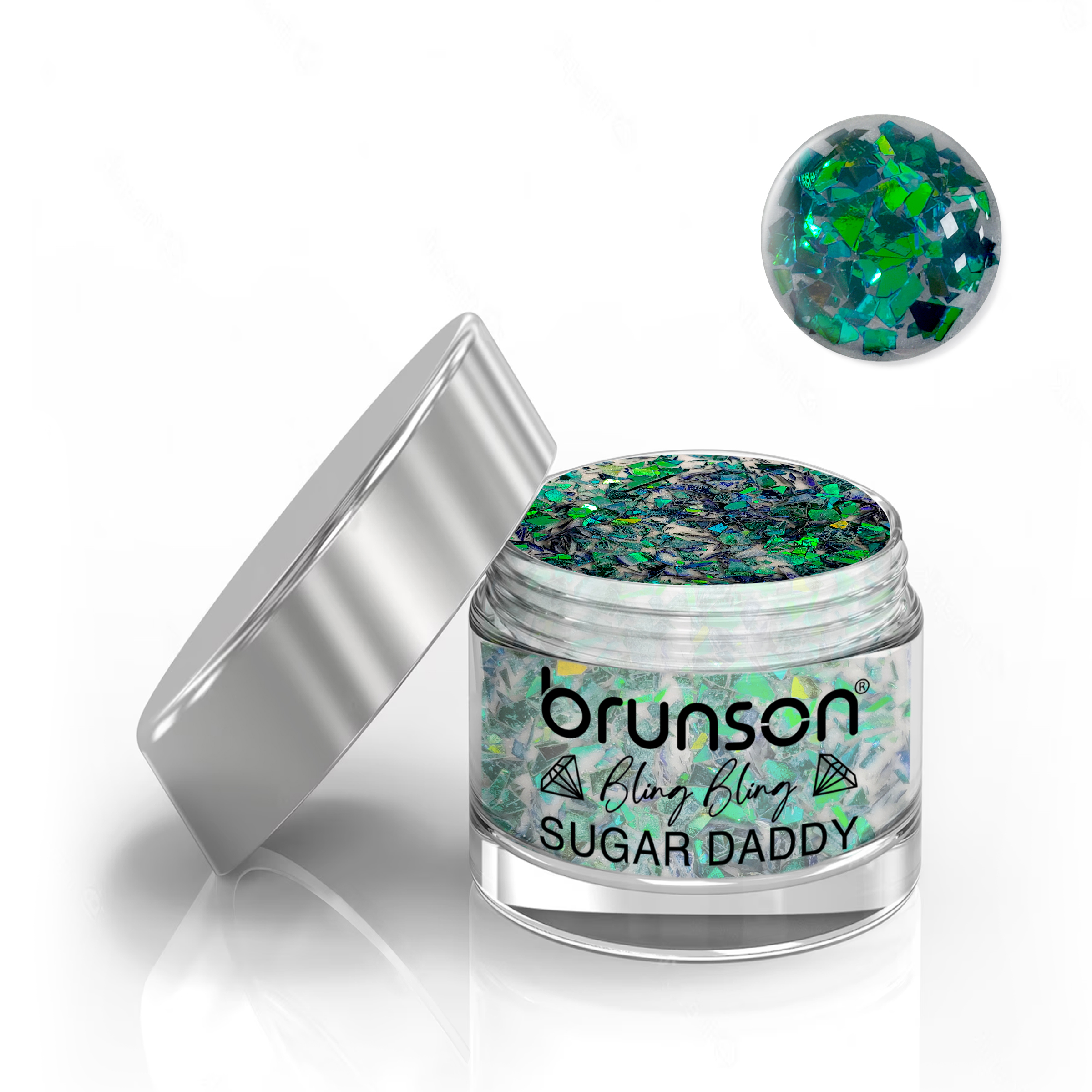 Brunson Bling Bling Sugar Daddy Acrylic Nail Glittered Powder 30ml BABS10