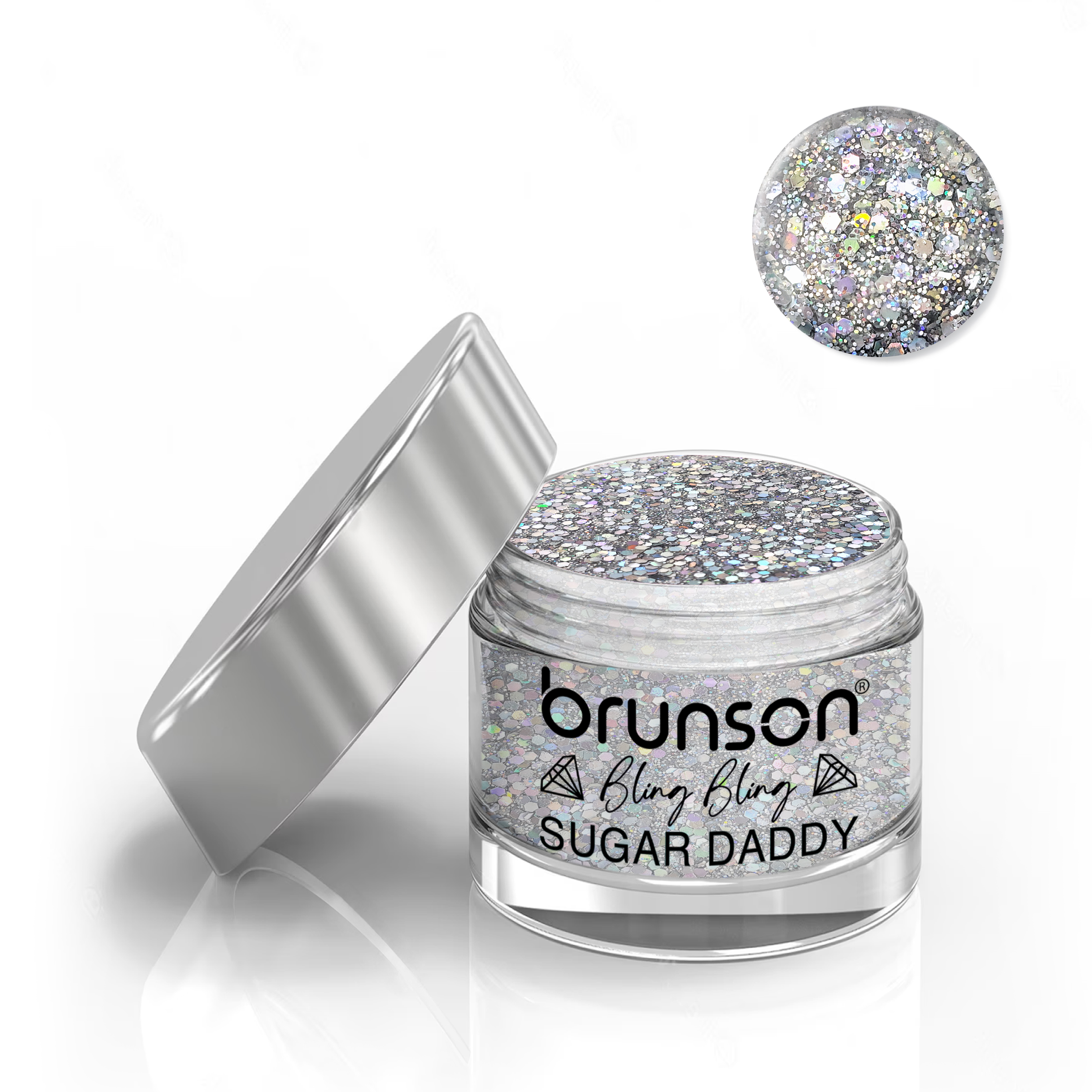 Brunson Bling Bling Sugar Daddy Acrylic Nail Glittered Powder 30ml BC024