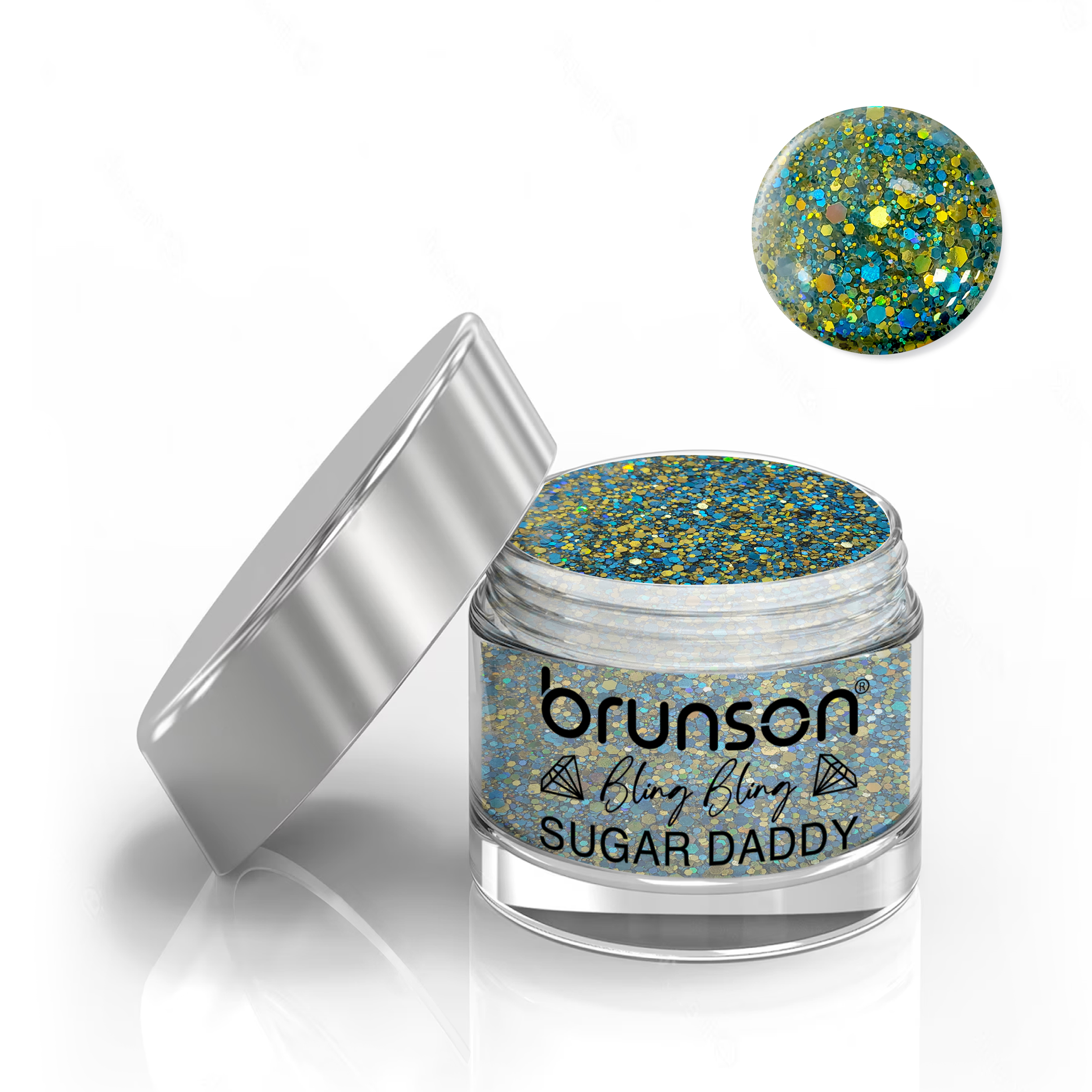 Brunson Bling Bling Sugar Daddy Acrylic Nail Glittered Powder 30ml BC042