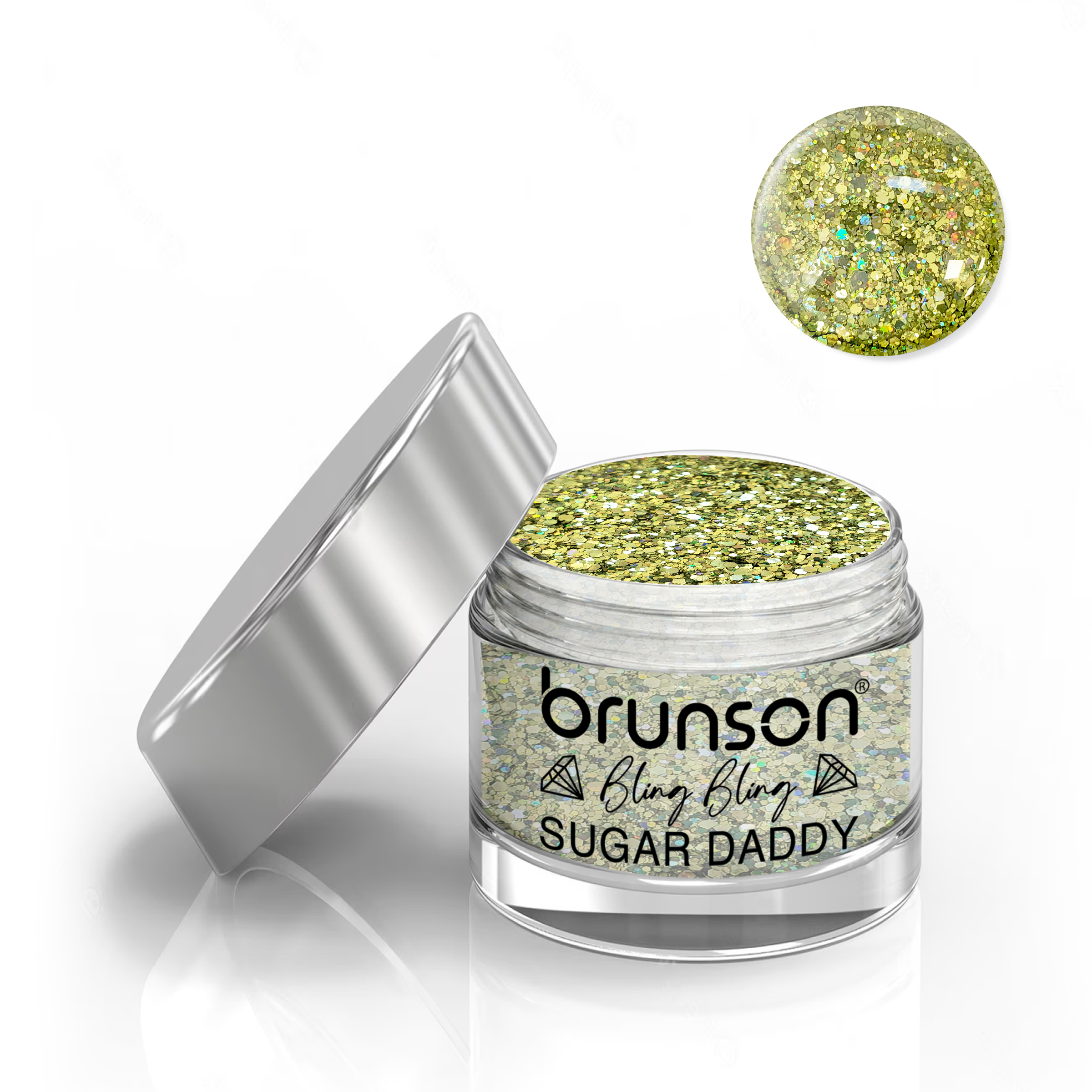 Brunson Bling Bling Sugar Daddy Acrylic Nail Glittered Powder 30ml BC044
