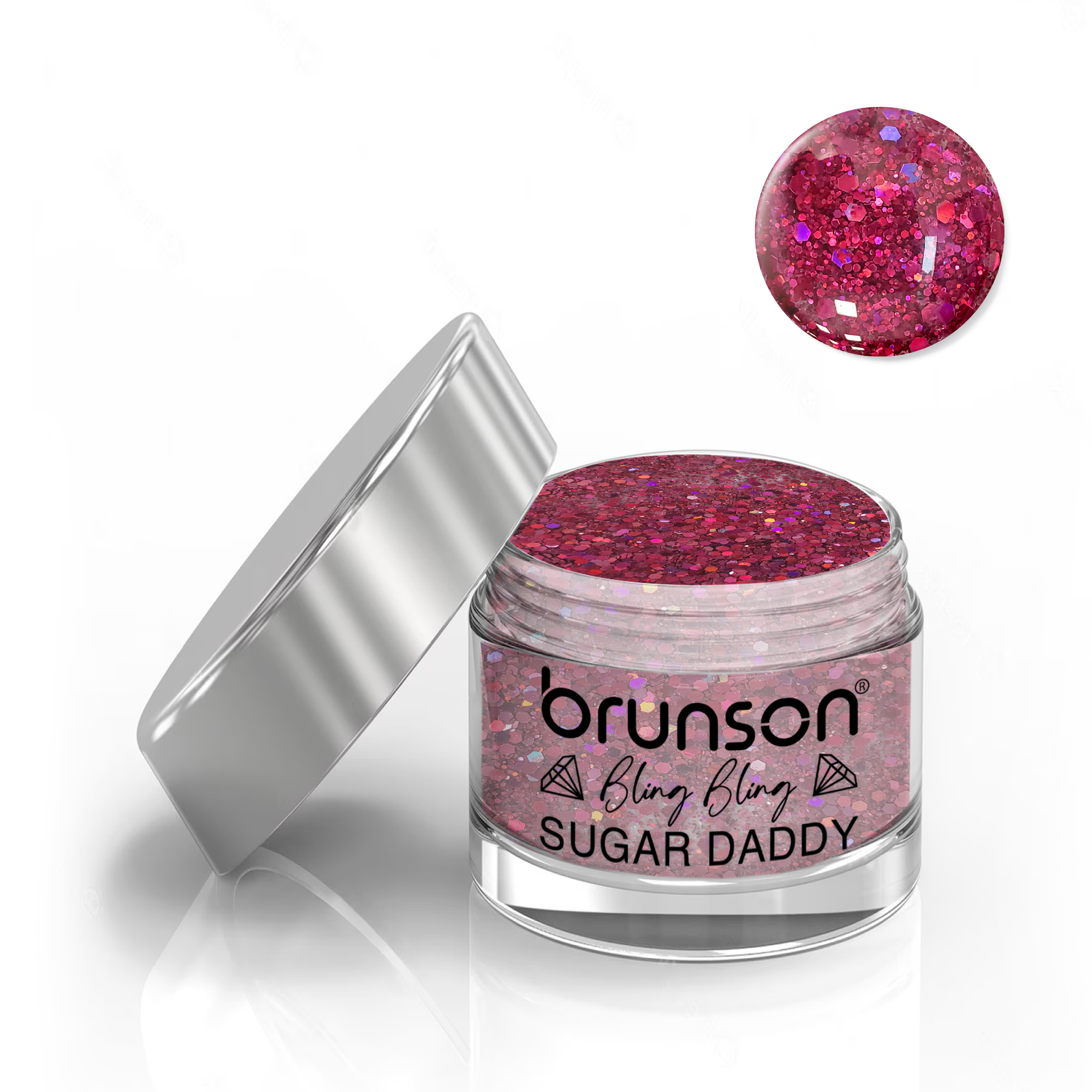 Brunson Bling Bling Sugar Daddy Acrylic Nail Glittered Powder 30ml BDA11