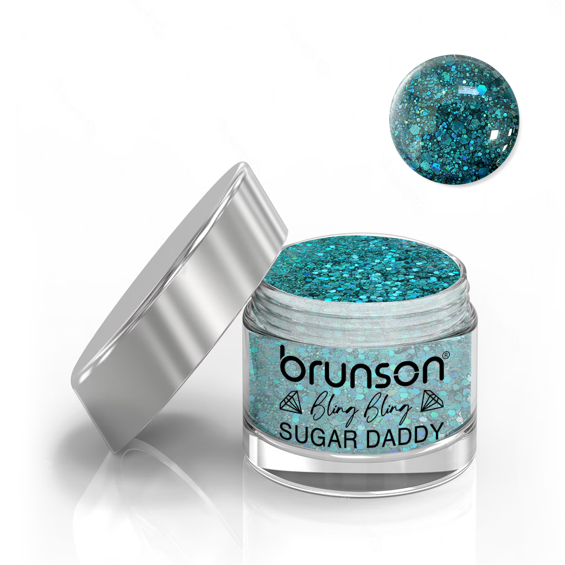 Brunson Bling Bling Sugar Daddy Acrylic Nail Glittered Powder 30ml BDA17