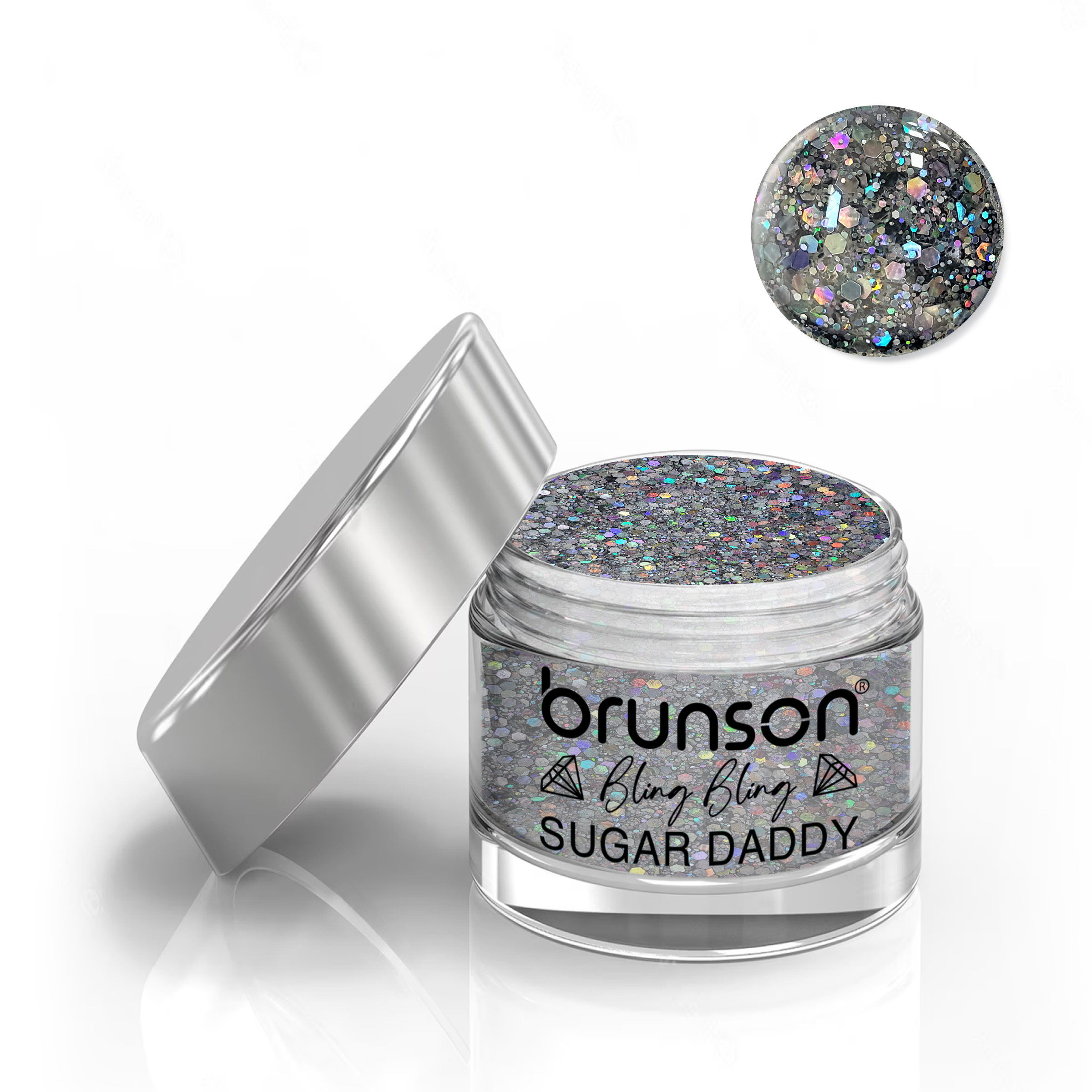 Brunson Bling Bling Sugar Daddy Acrylic Nail Glittered Powder 30ml BDA24