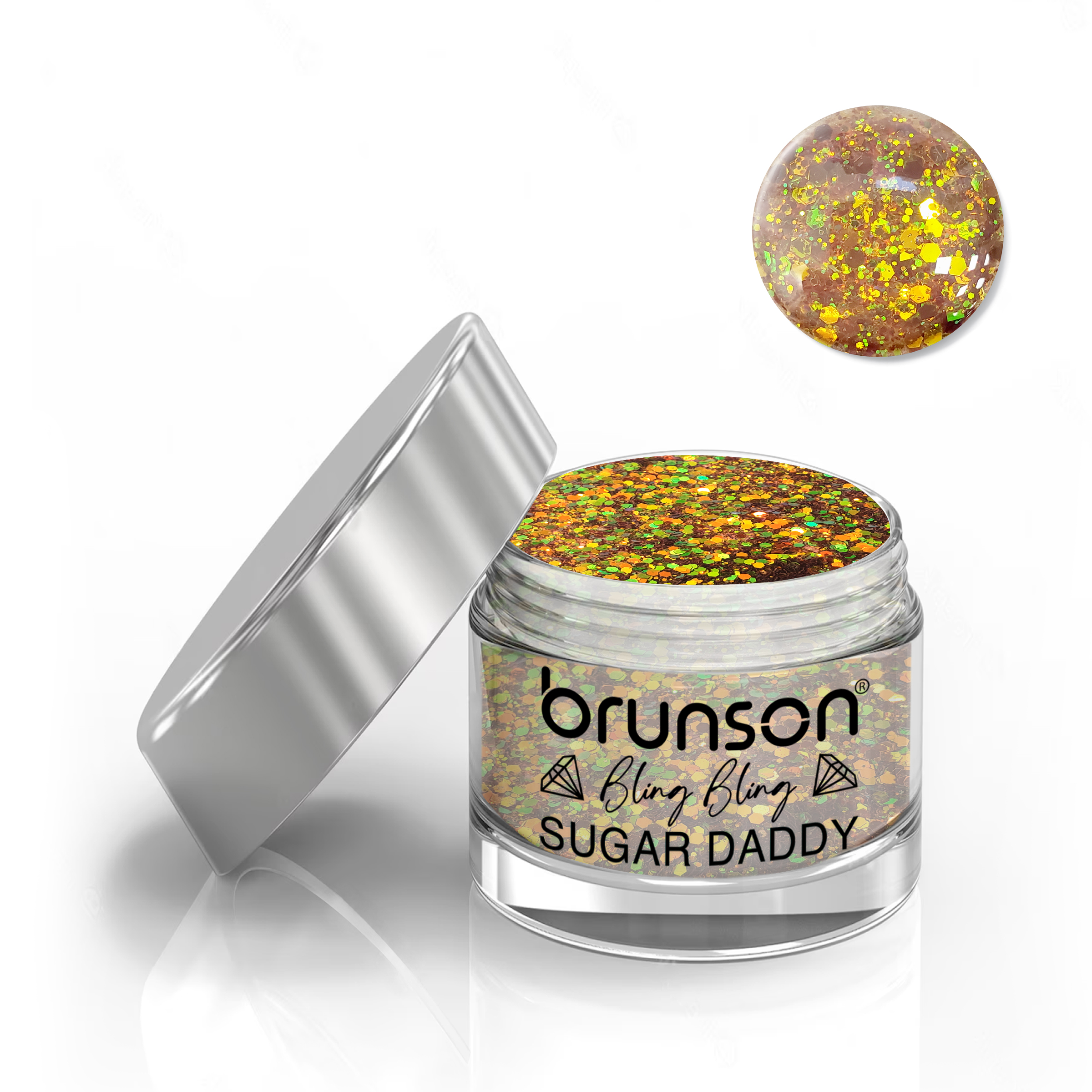 Brunson Bling Bling Sugar Daddy Acrylic Nail Glittered Powder 30ml BDBS08