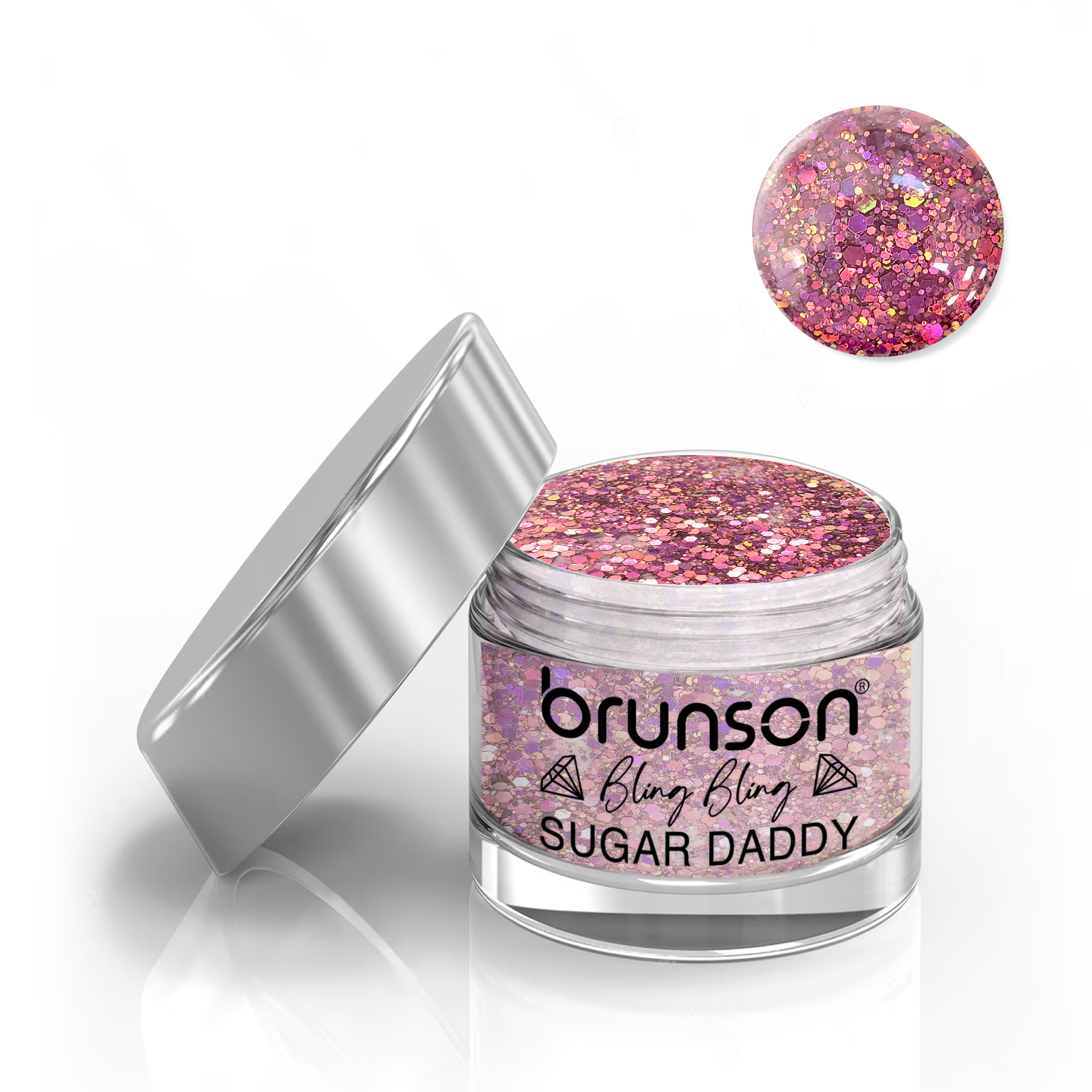 Brunson Bling Bling Sugar Daddy Acrylic Nail Glittered Powder 30ml BDBS19
