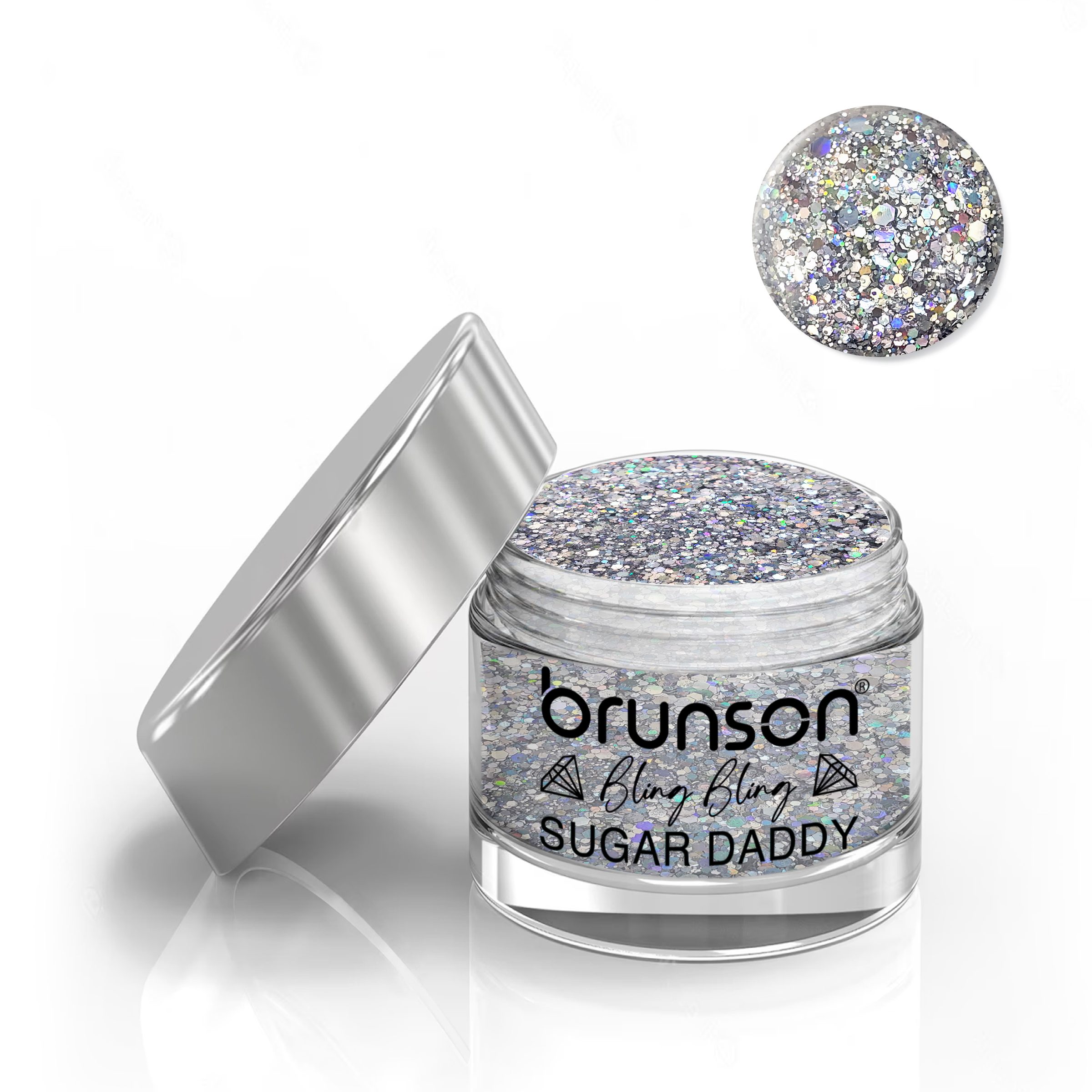 Brunson Bling Bling Sugar Daddy Acrylic Nail Glittered Powder 30ml BDDL01