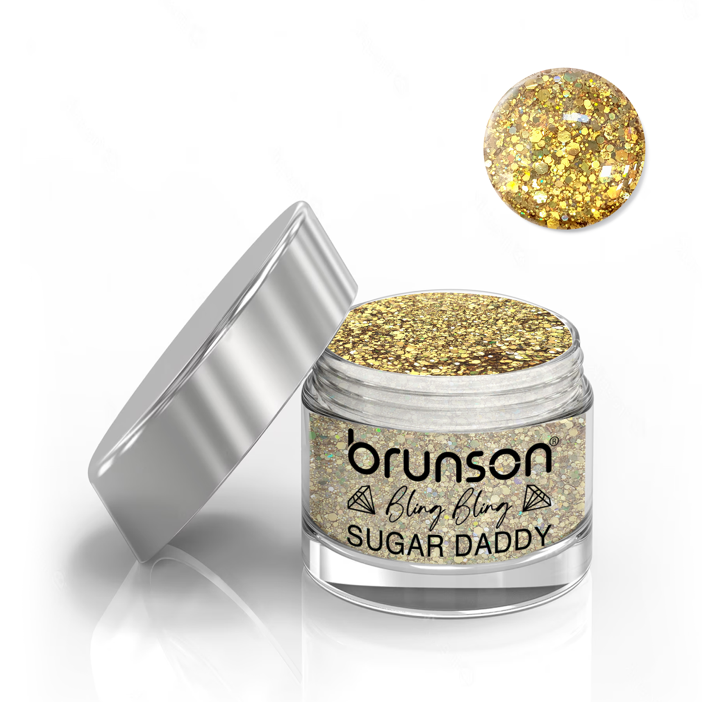 Brunson Bling Bling Sugar Daddy Acrylic Nail Glittered Powder 30ml BDDL03