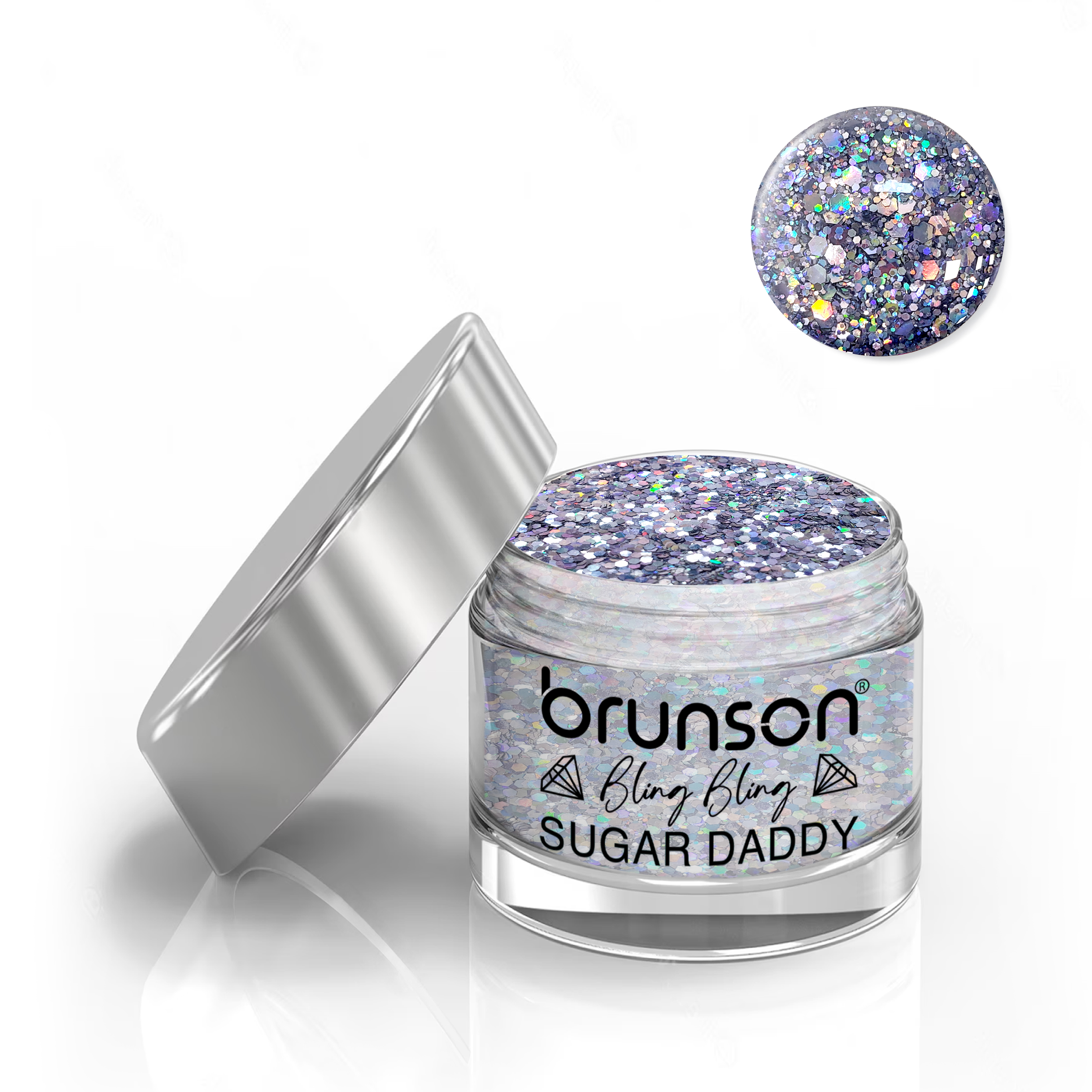 Brunson Bling Bling Sugar Daddy Acrylic Nail Glittered Powder 30ml BDDL04