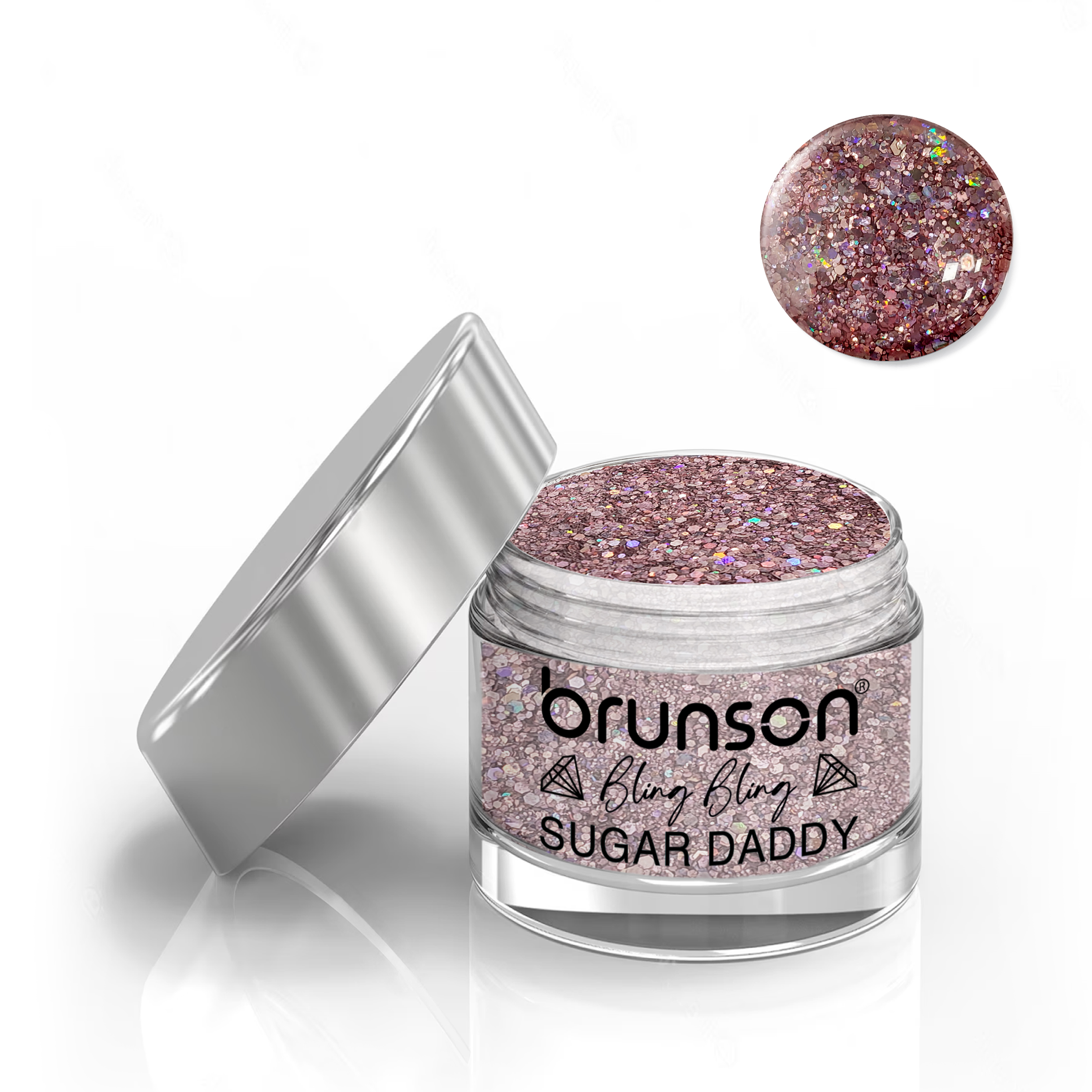 Brunson Bling Bling Sugar Daddy Acrylic Nail Glittered Powder 30ml BDDL06