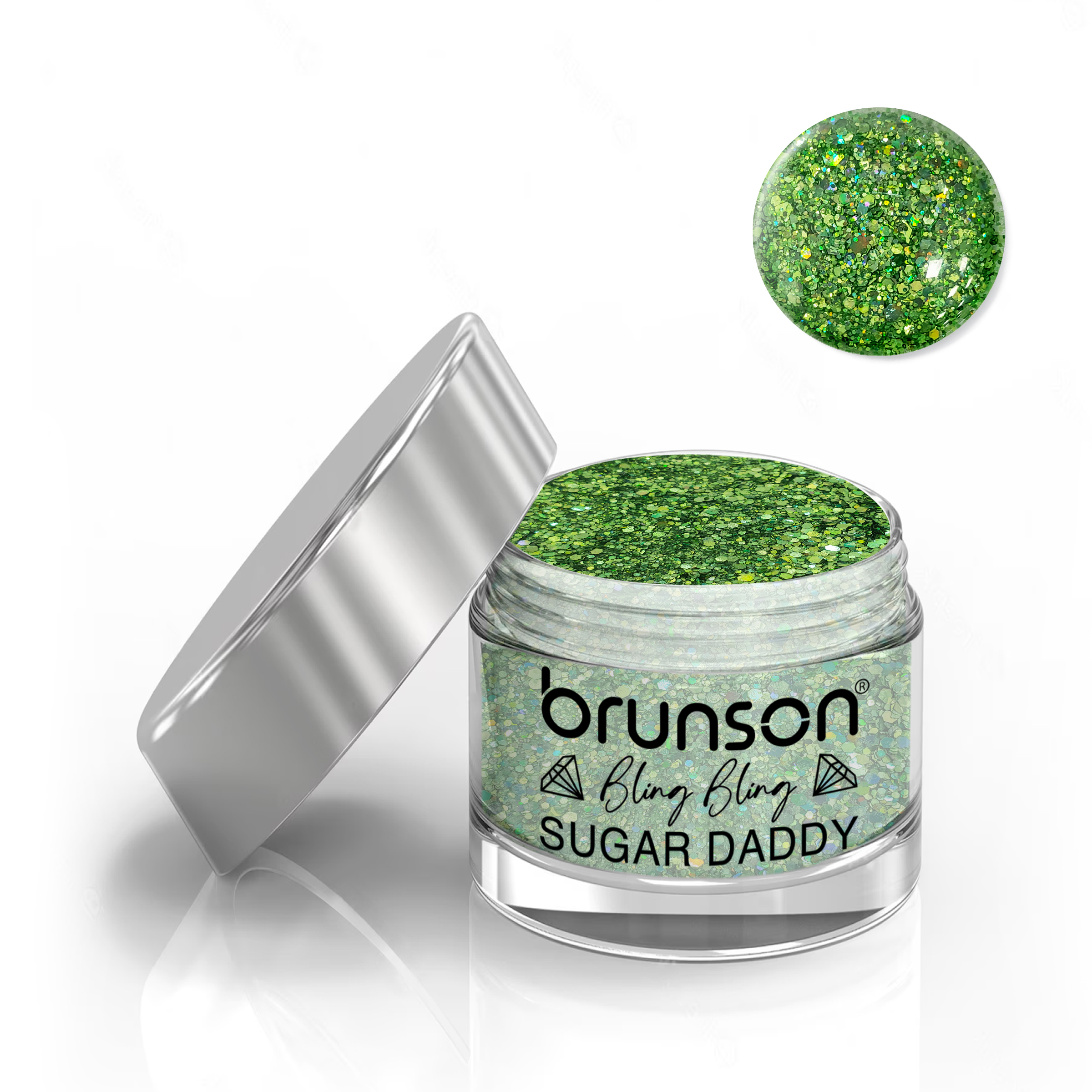 Brunson Bling Bling Sugar Daddy Acrylic Nail Glittered Powder 30ml BDDL08
