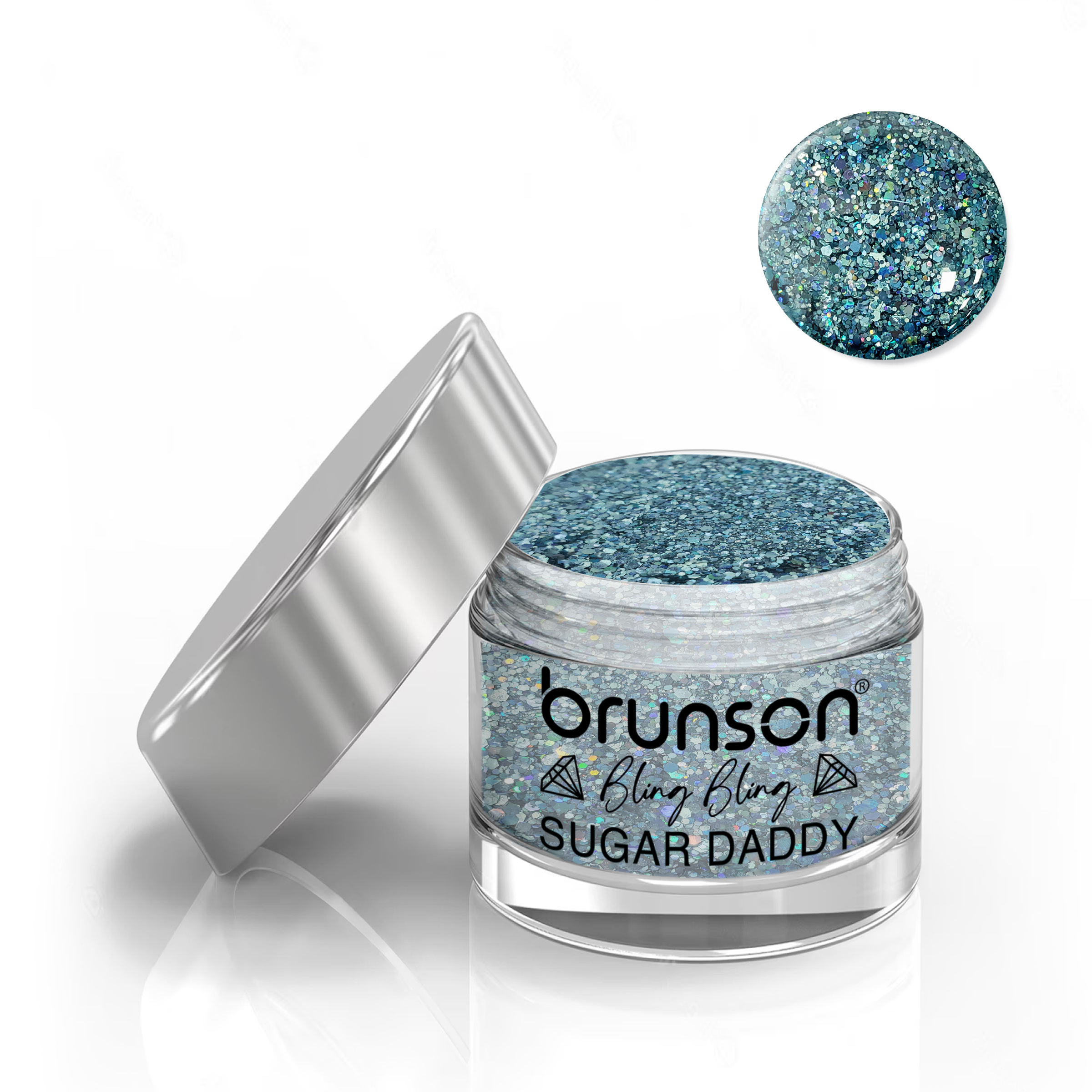 Brunson Bling Bling Sugar Daddy Acrylic Nail Glittered Powder 30ml BDDL09