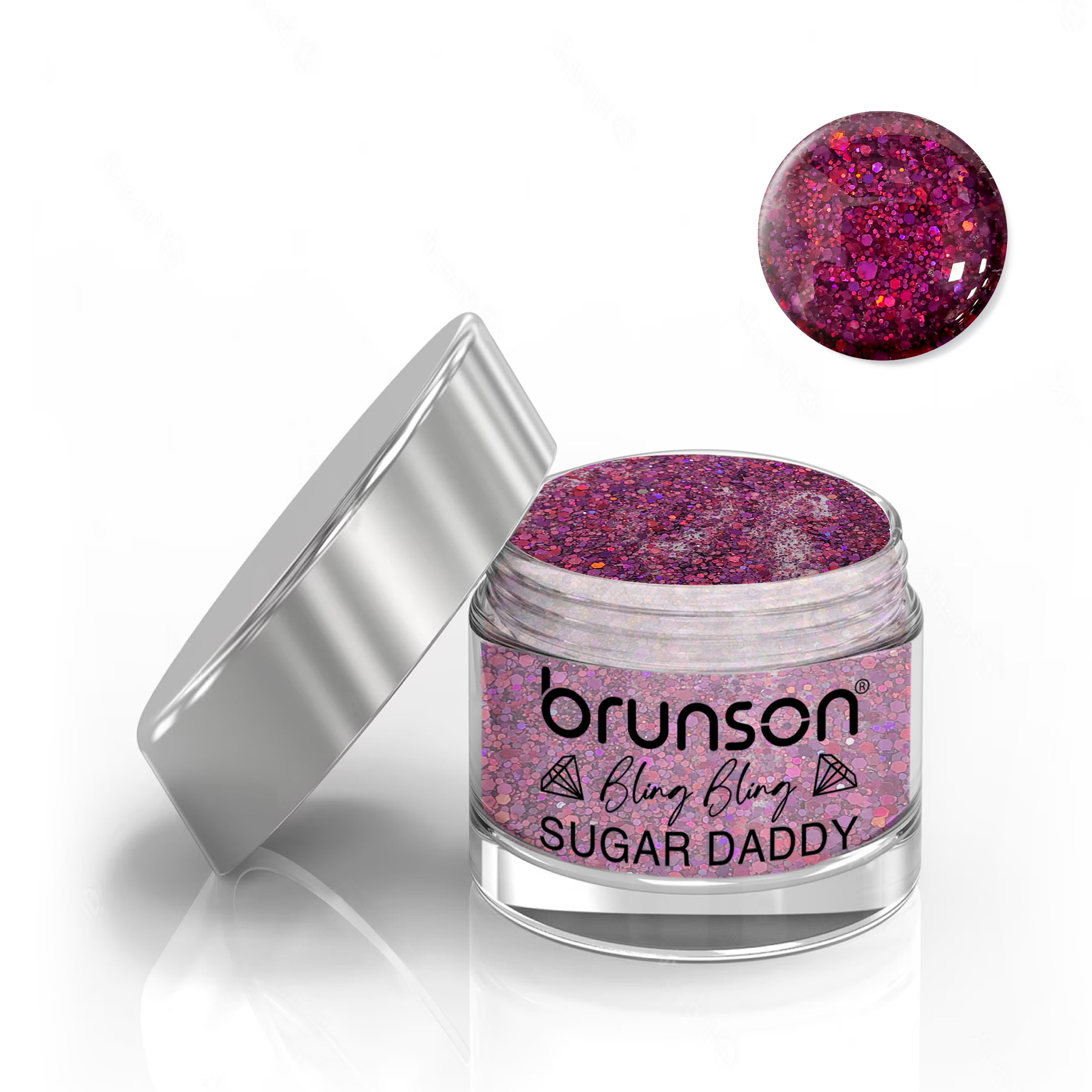 Brunson Bling Bling Sugar Daddy Acrylic Nail Glittered Powder 30ml BDLC12