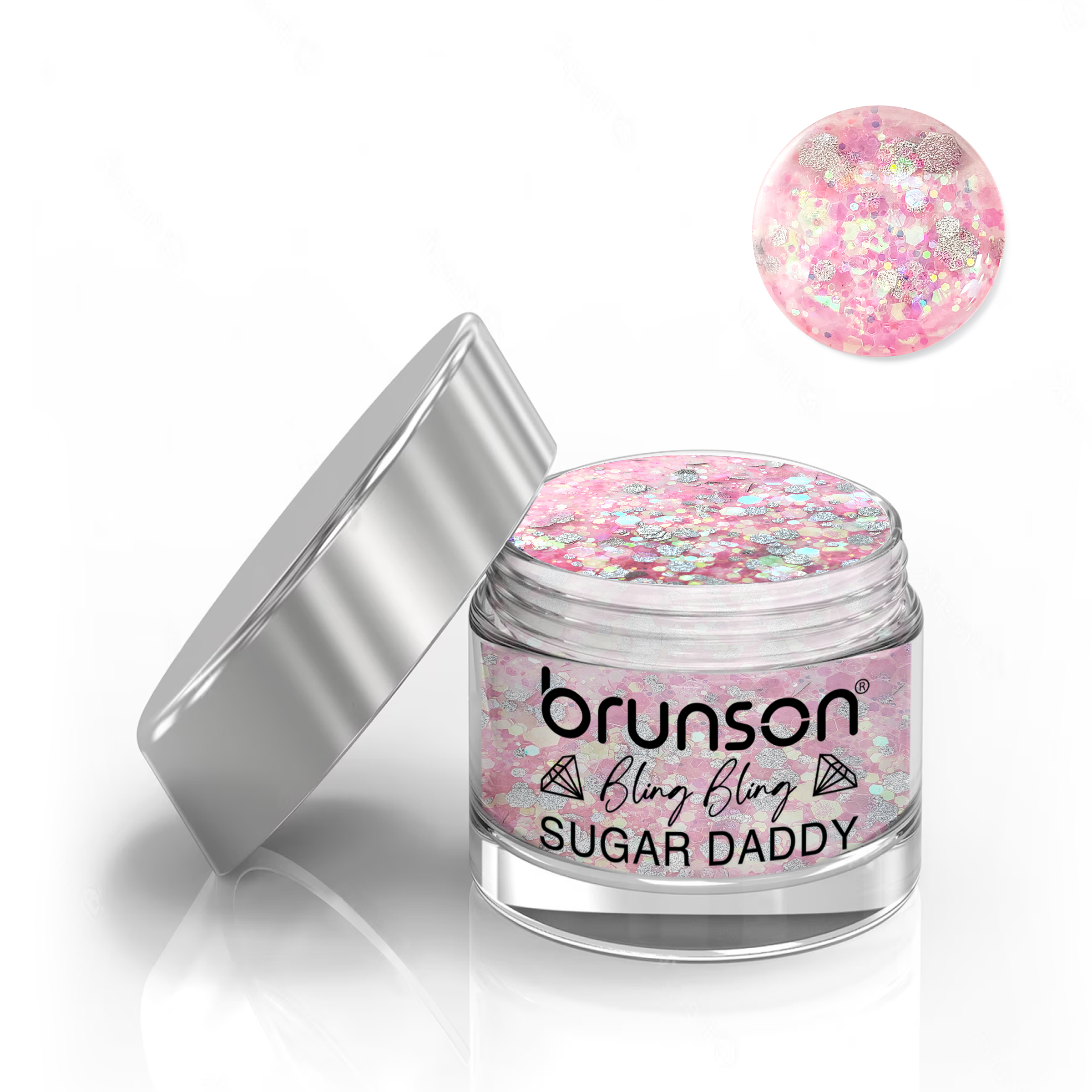 Brunson Bling Bling Sugar Daddy Acrylic Nail Glittered Powder 30ml BFL001