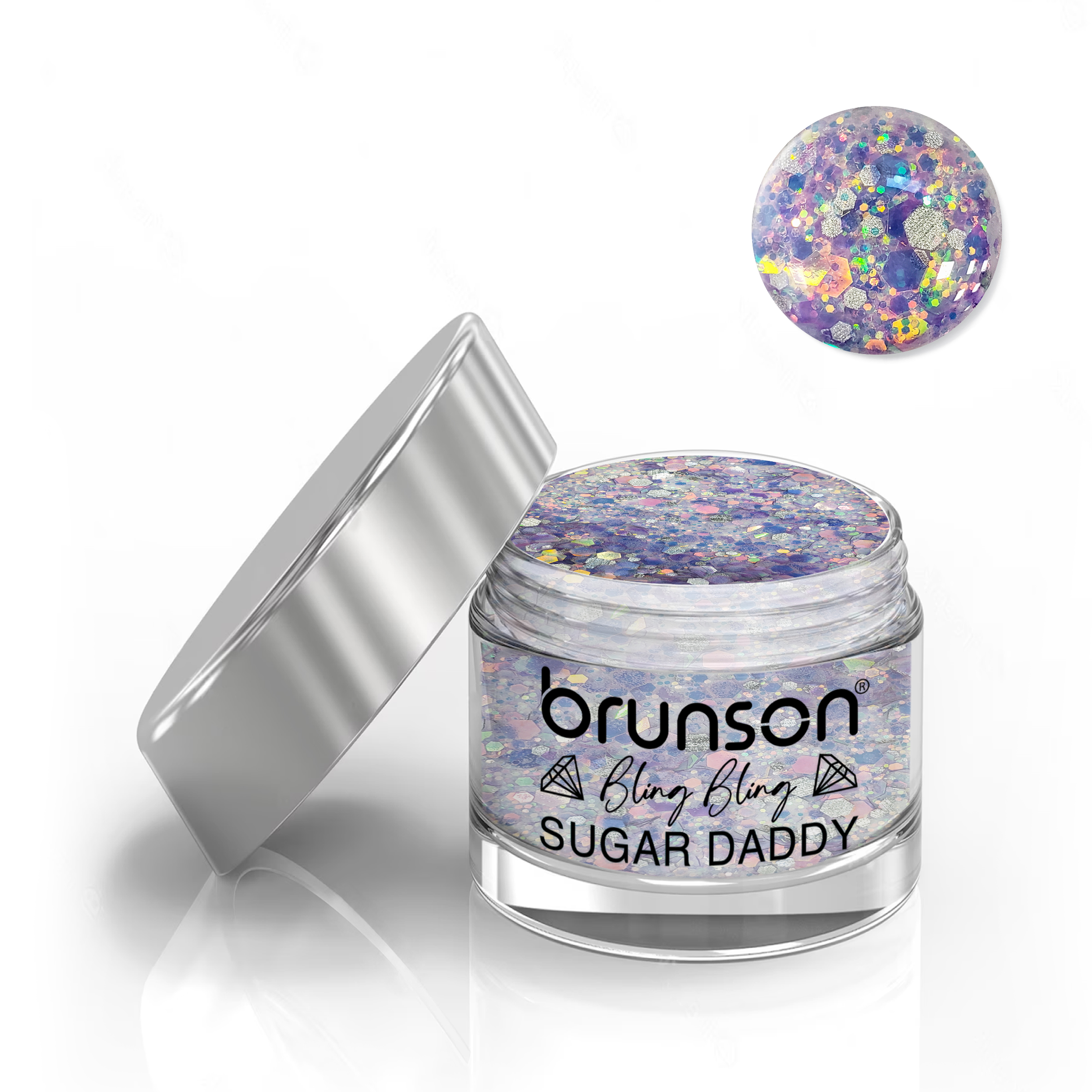 Brunson Bling Bling Sugar Daddy Acrylic Nail Glittered Powder 30ml BFL002