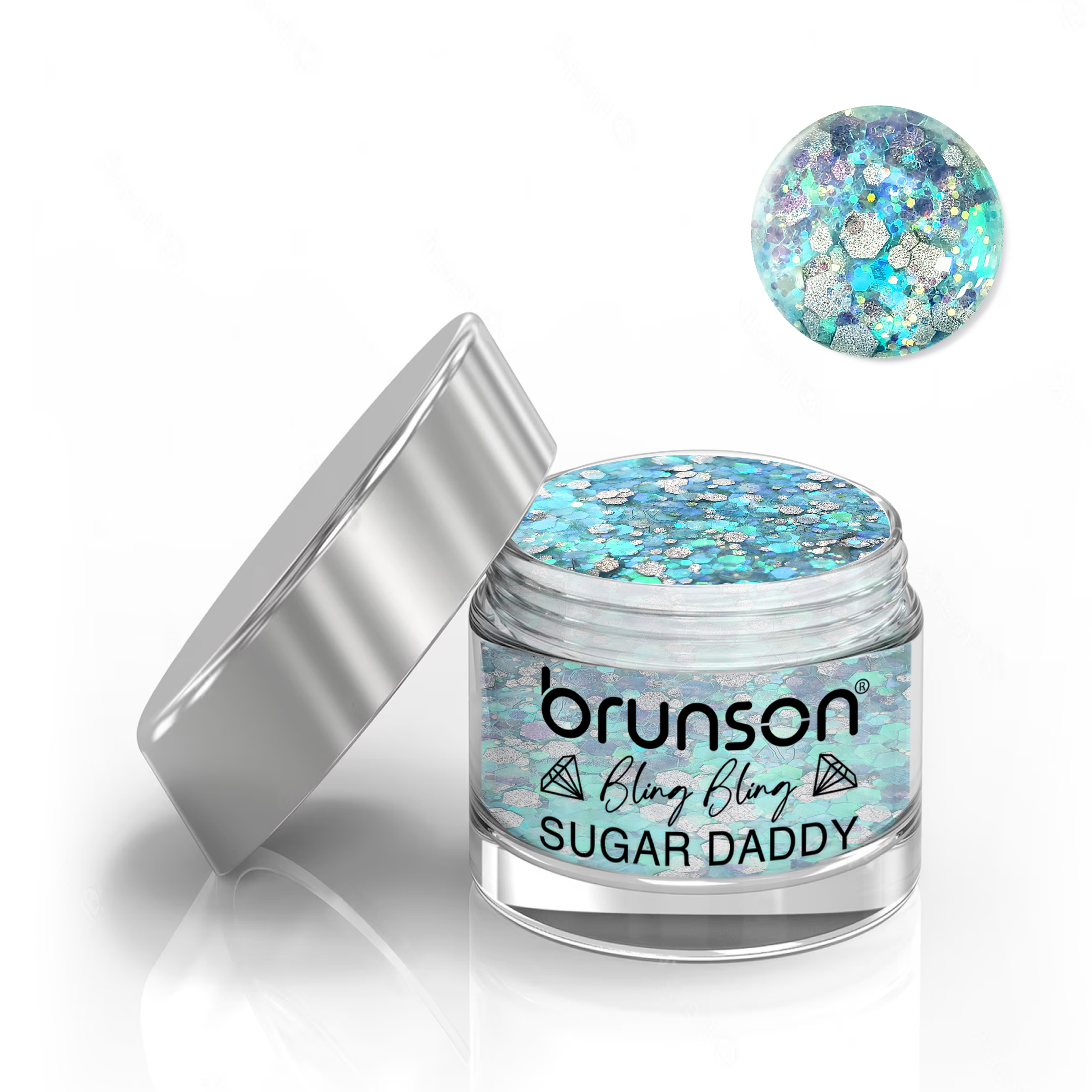 Brunson Bling Bling Sugar Daddy Acrylic Nail Glittered Powder 30ml BFL004