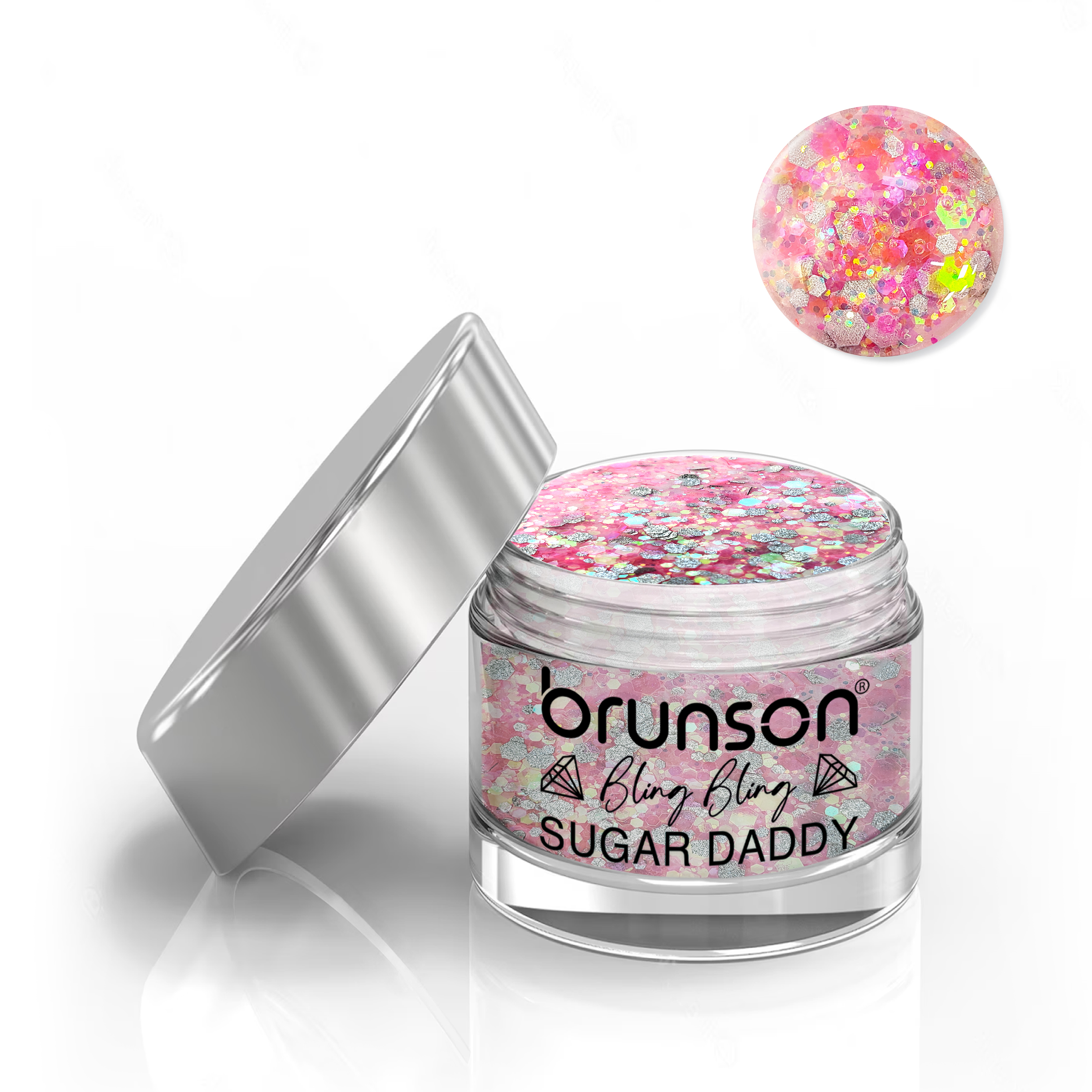 Brunson Bling Bling Sugar Daddy Acrylic Nail Glittered Powder 30ml BFL011