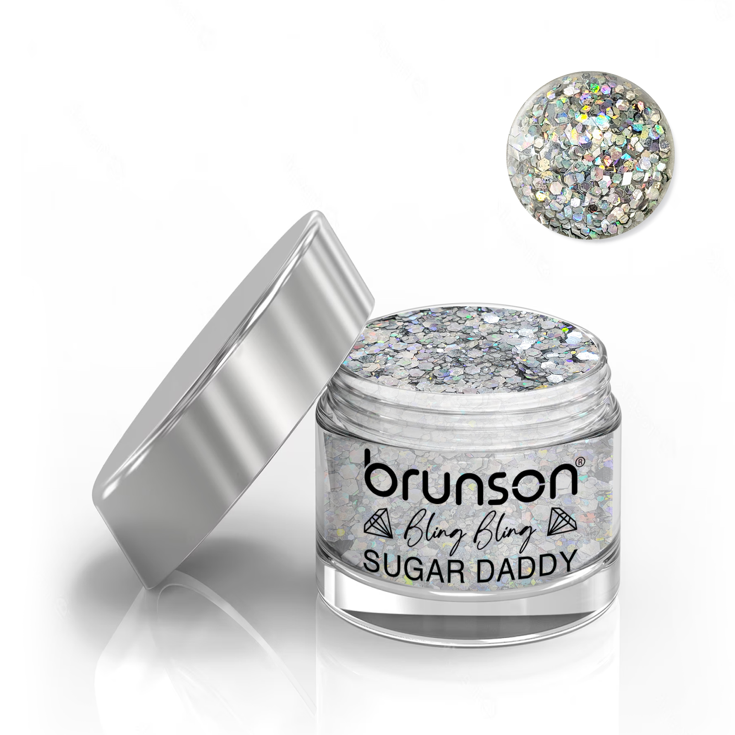 Brunson Bling Bling Sugar Daddy Acrylic Nail Glittered Powder 30ml BGA06